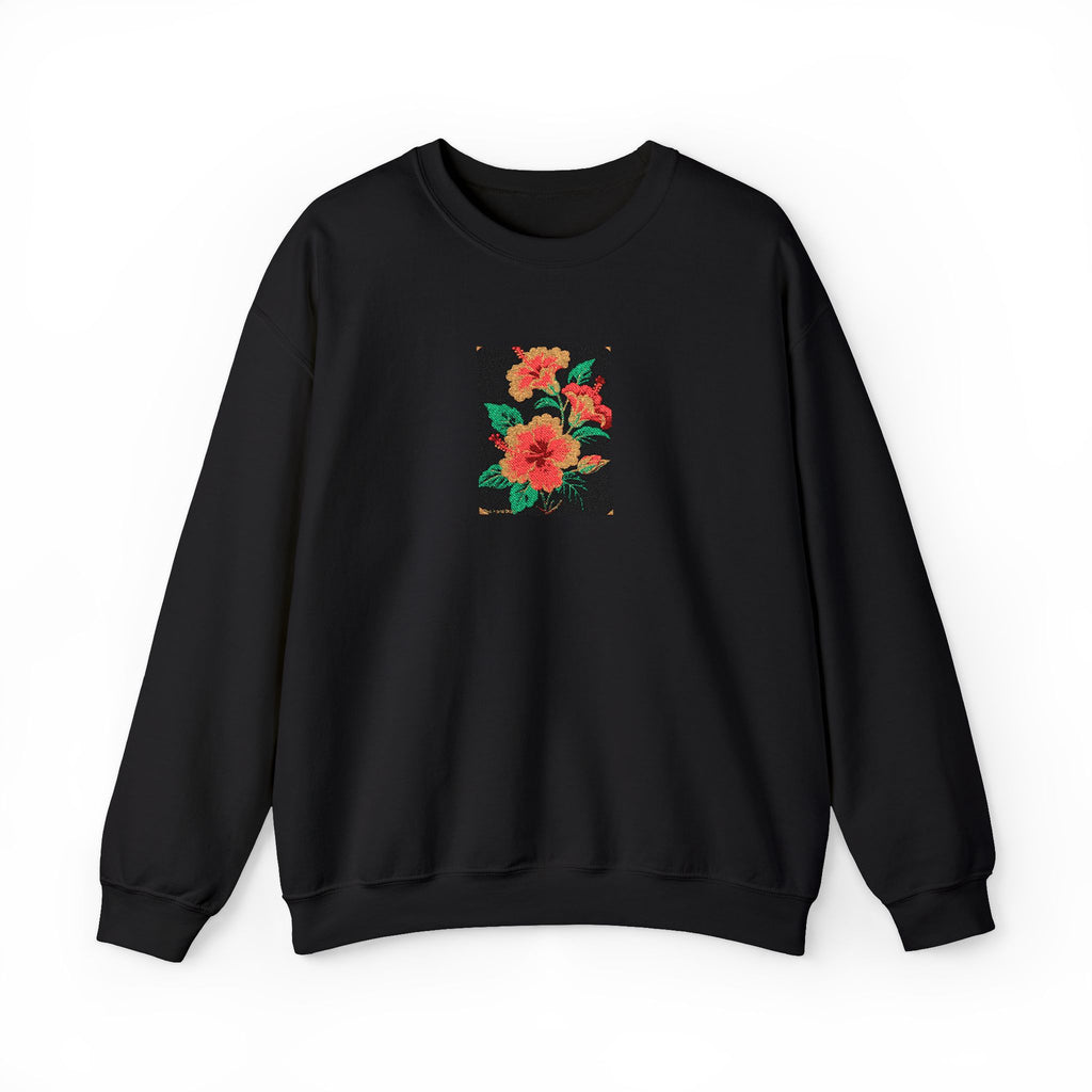 Floral Pixel Art Crewneck Sweatshirt