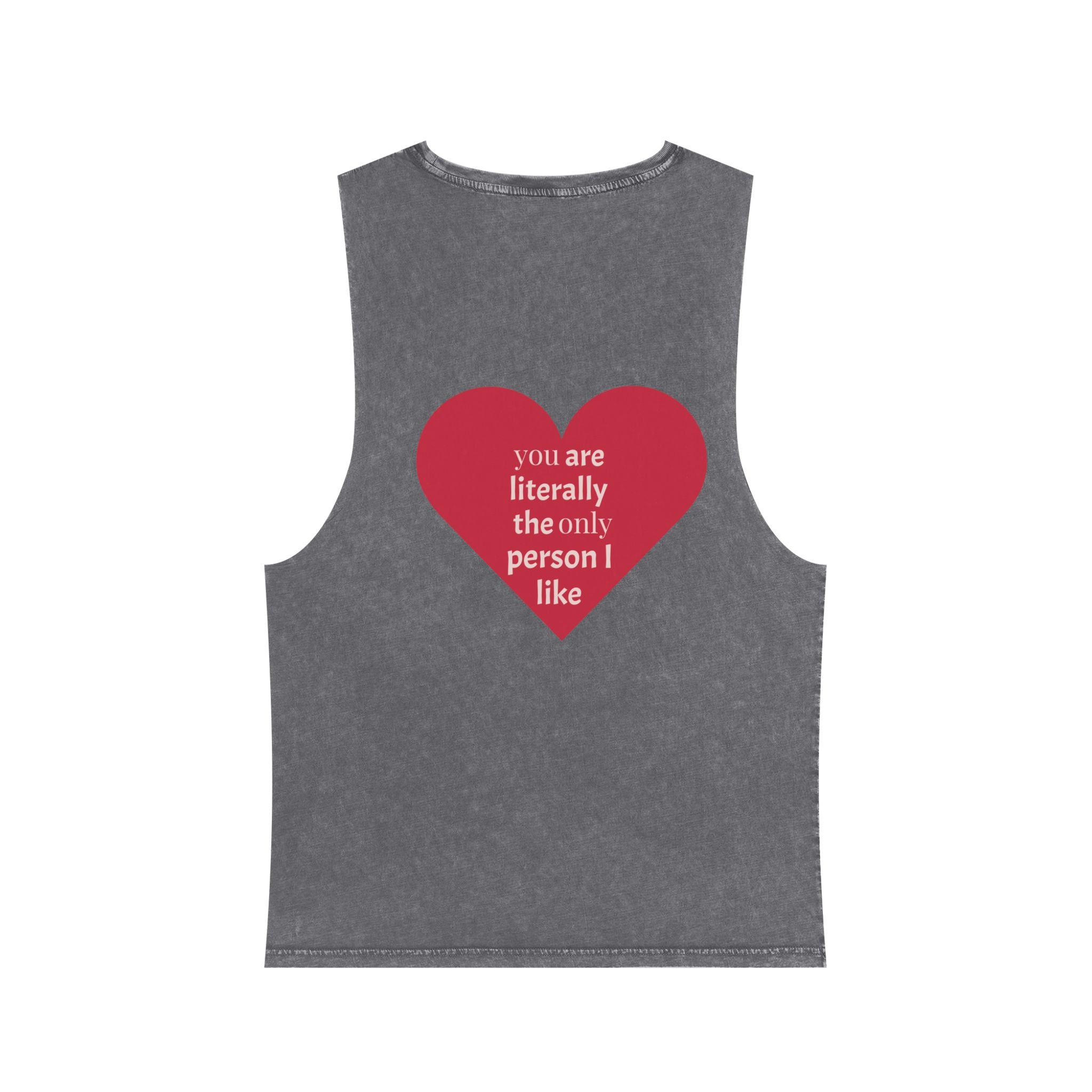 Be Mine Tank Top — Valentine Heart Graphic Stonewash Tank