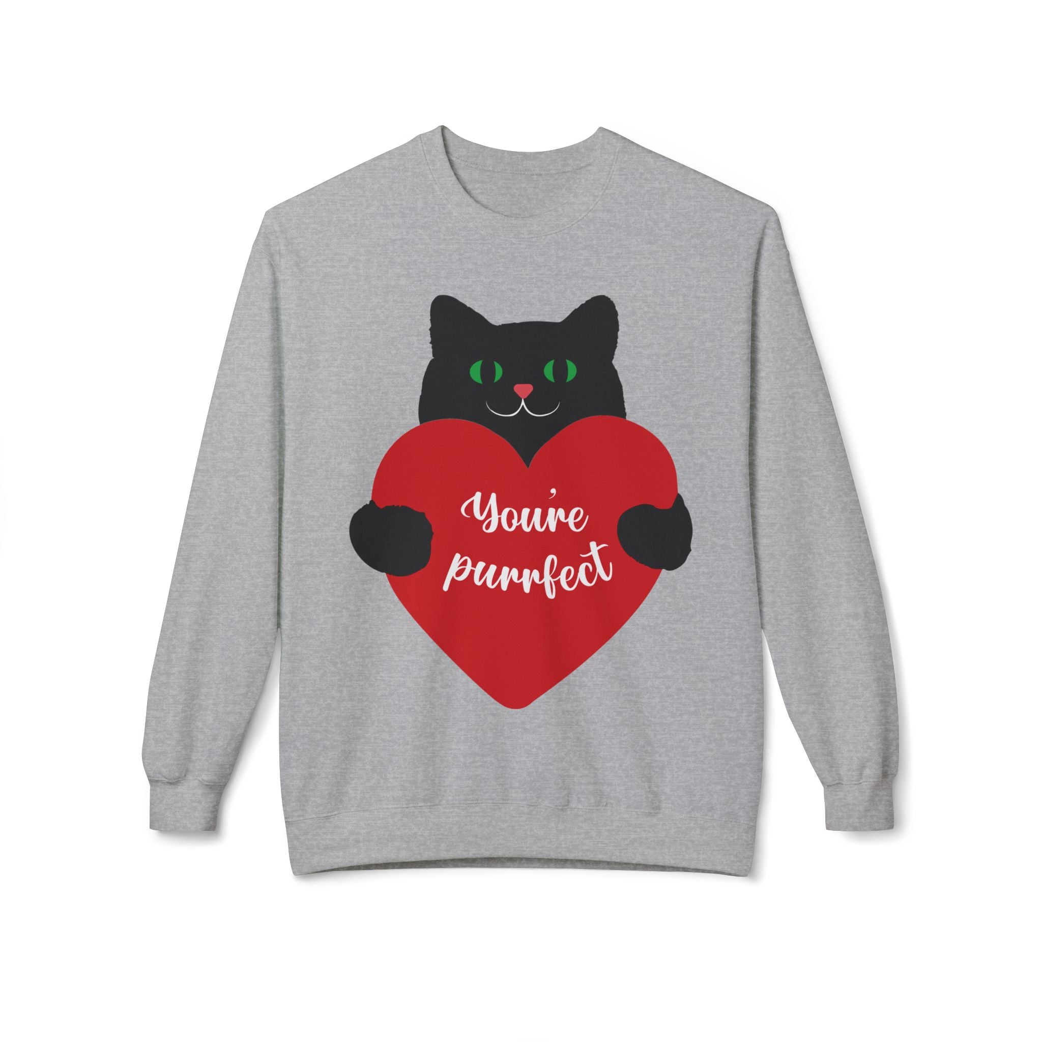 Cat Valentine Sweatshirt - "You're Purrfect" Heart Design