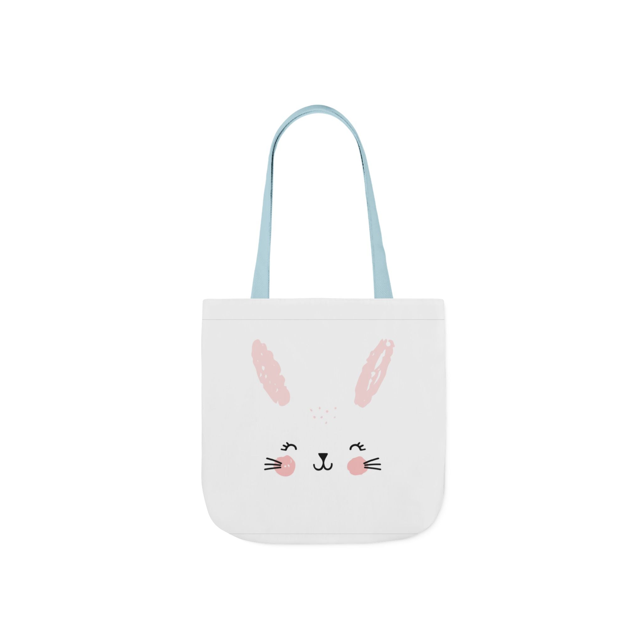 Cute Pink Bunny Face Canvas Tote Bag — Easter Bunny Grocery & Gift Tote