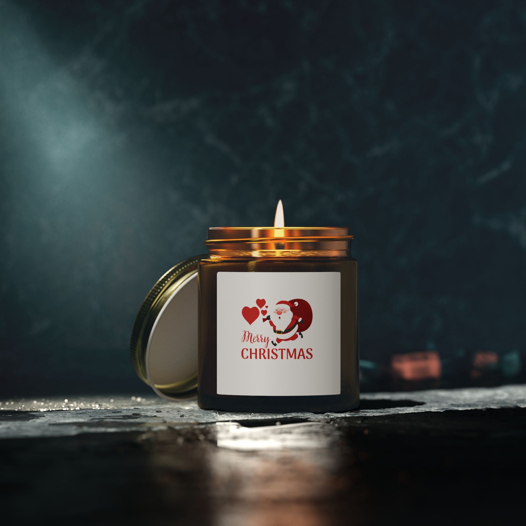 Christmas Coconut Apricot Scented Candle (4oz / 9oz) — Merry Christmas Jar Candle