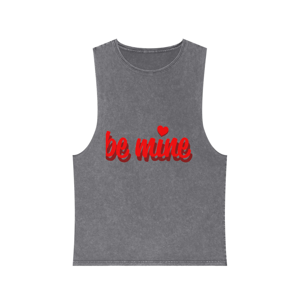 Be Mine Tank Top — Valentine Heart Graphic Stonewash Tank