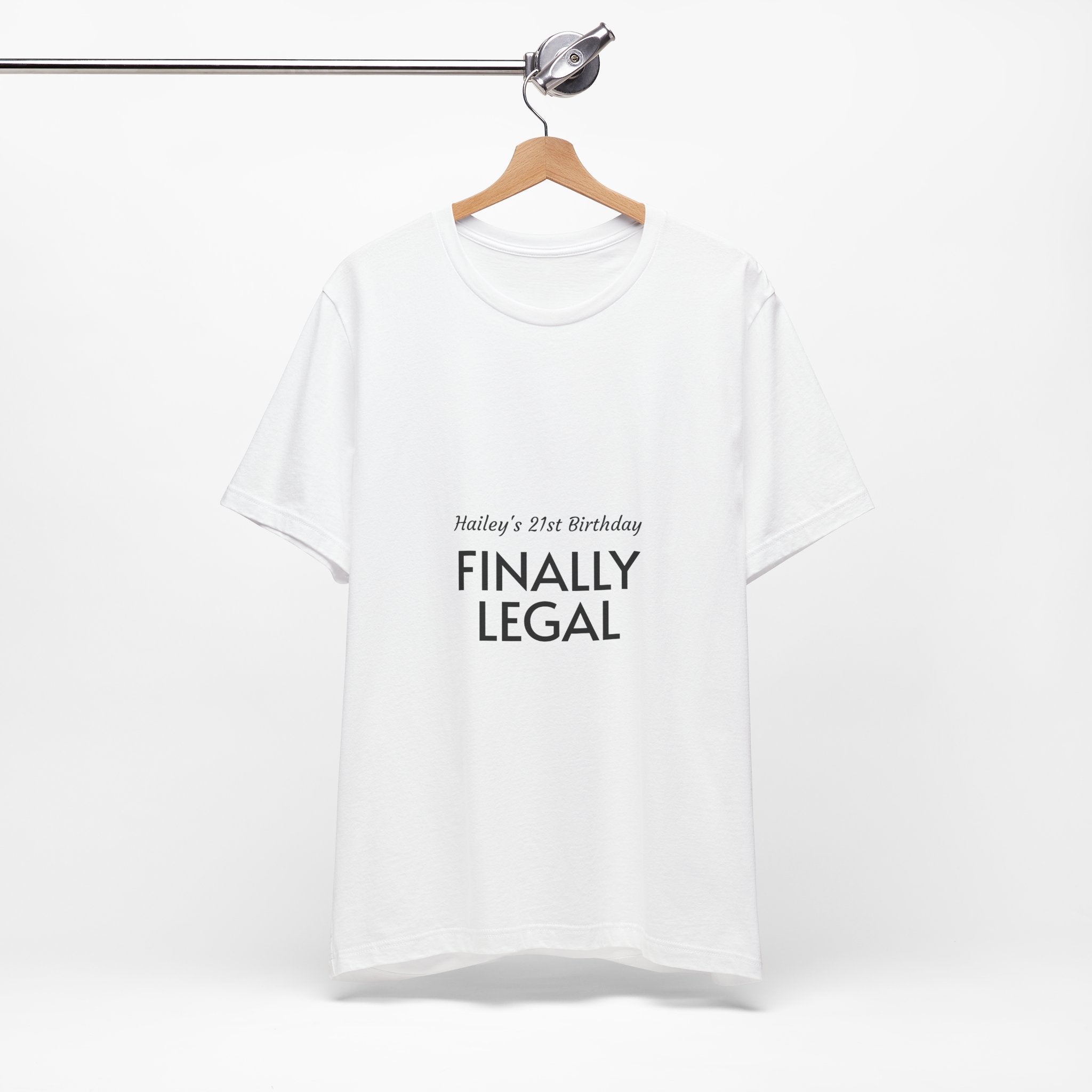 Finally Legal 21st Birthday Tee — Floral Butterfly Back Graphic T-Shirt