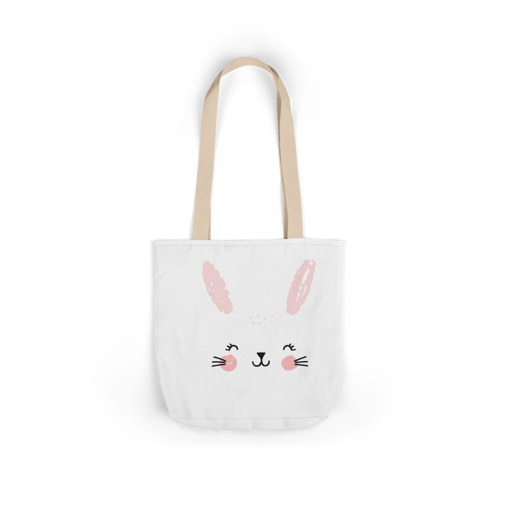 Cute Pink Bunny Face Canvas Tote Bag — Easter Bunny Grocery & Gift Tote