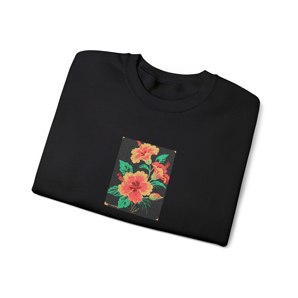 Floral Pixel Art Crewneck Sweatshirt