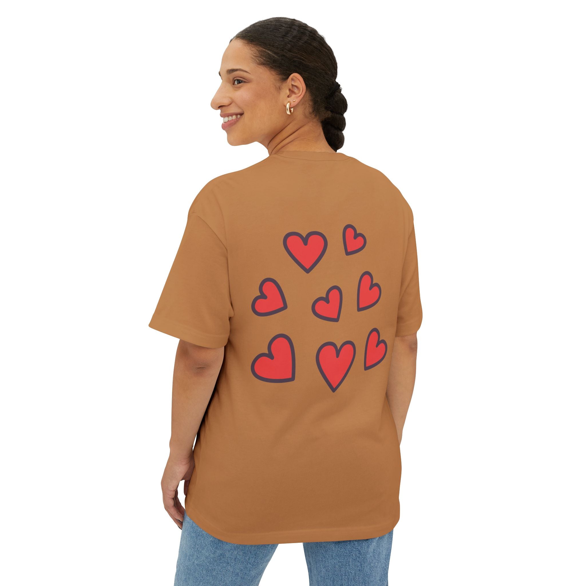 Built Different Heart Tee — Cute Red Heart Graphic Boxy T‑Shirt