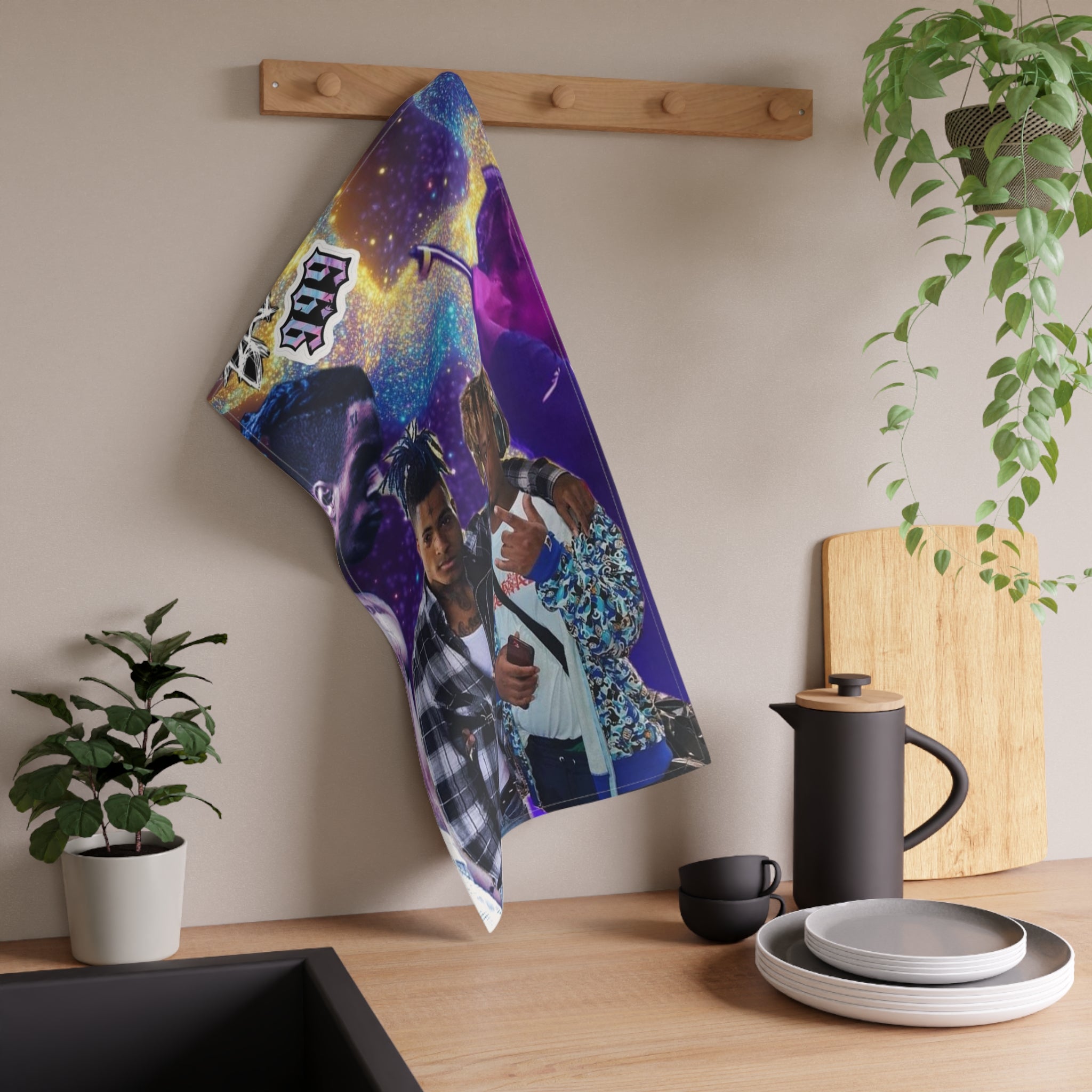 Galaxy Collage Tea Towel — Urban Music Tribute Design