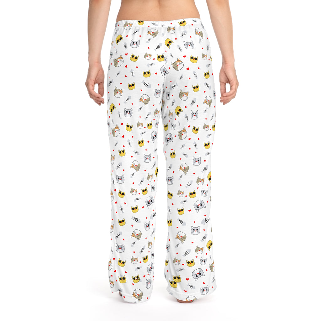 Cute Cat Face Pajama Pants — Women's Cozy Printed Sleepwear