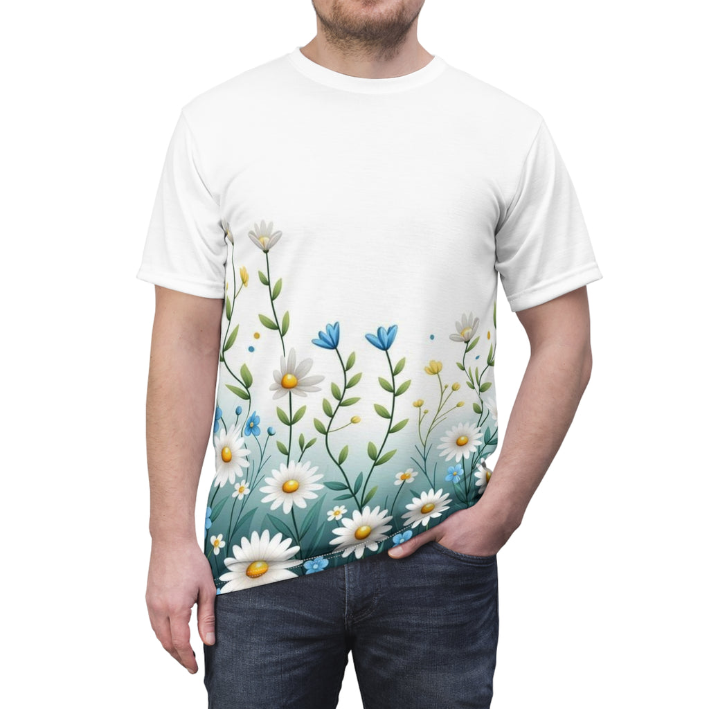 Daisy Meadow Floral Tee — All-Over Print