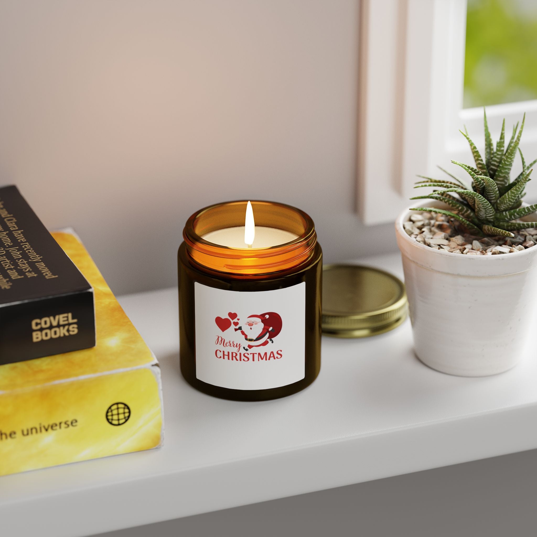 Christmas Coconut Apricot Scented Candle (4oz / 9oz) — Merry Christmas Jar Candle