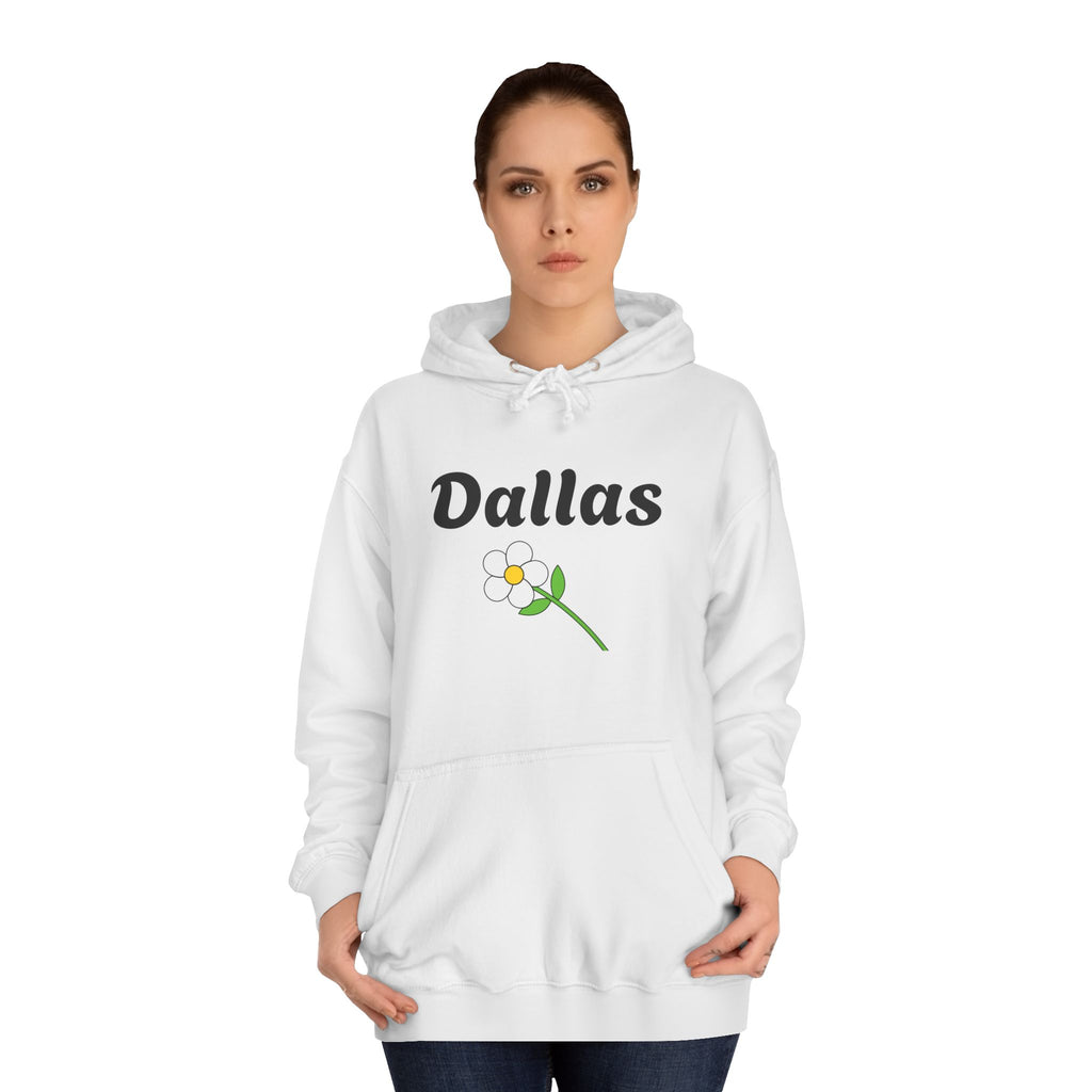 Dallas Floral Hoodie — "Dallas" Text with Daisy & Back Number 77