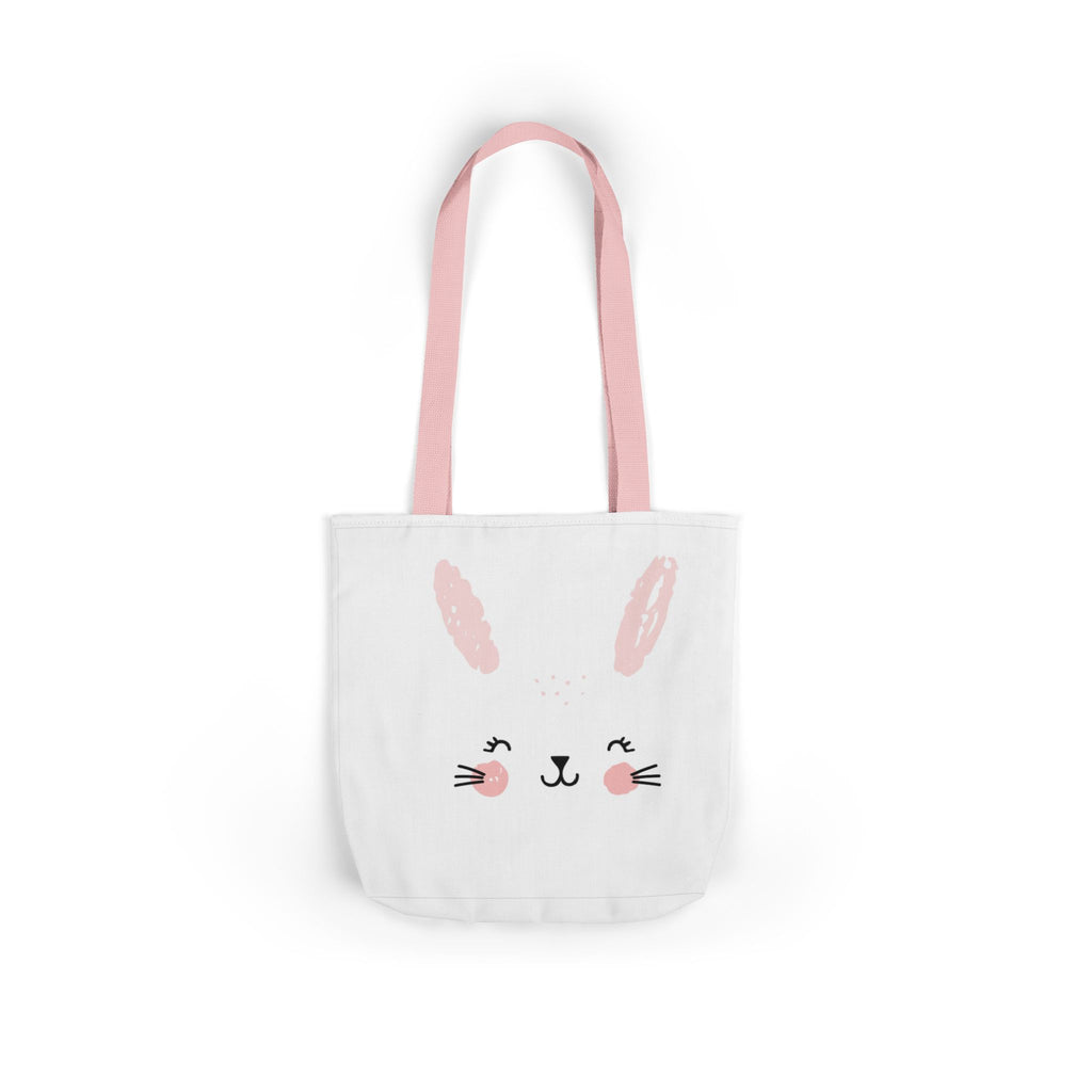 Cute Pink Bunny Face Canvas Tote Bag — Easter Bunny Grocery & Gift Tote