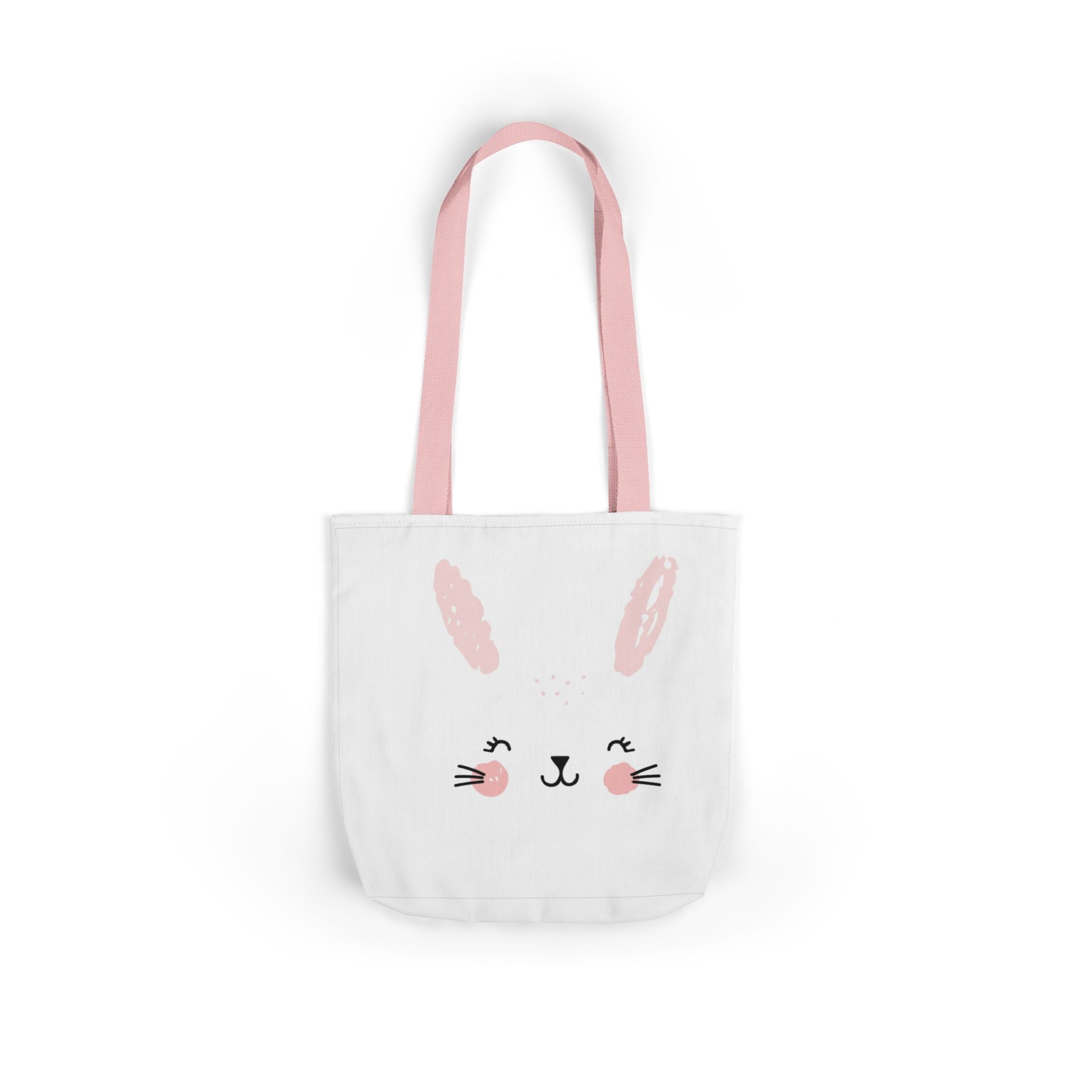 Cute Pink Bunny Face Canvas Tote Bag — Easter Bunny Grocery & Gift Tote