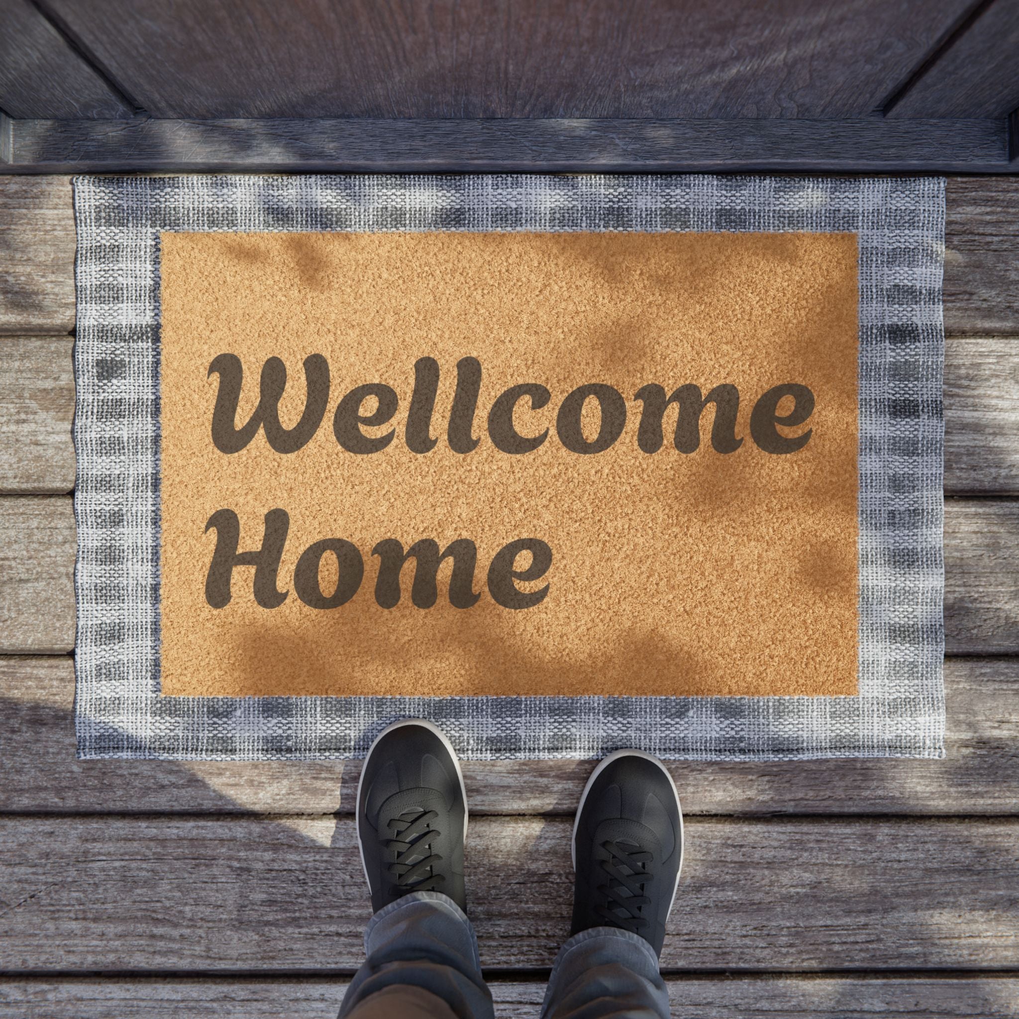 Doormat — 'Wellcome Home' Rustic Coir Welcome Mat