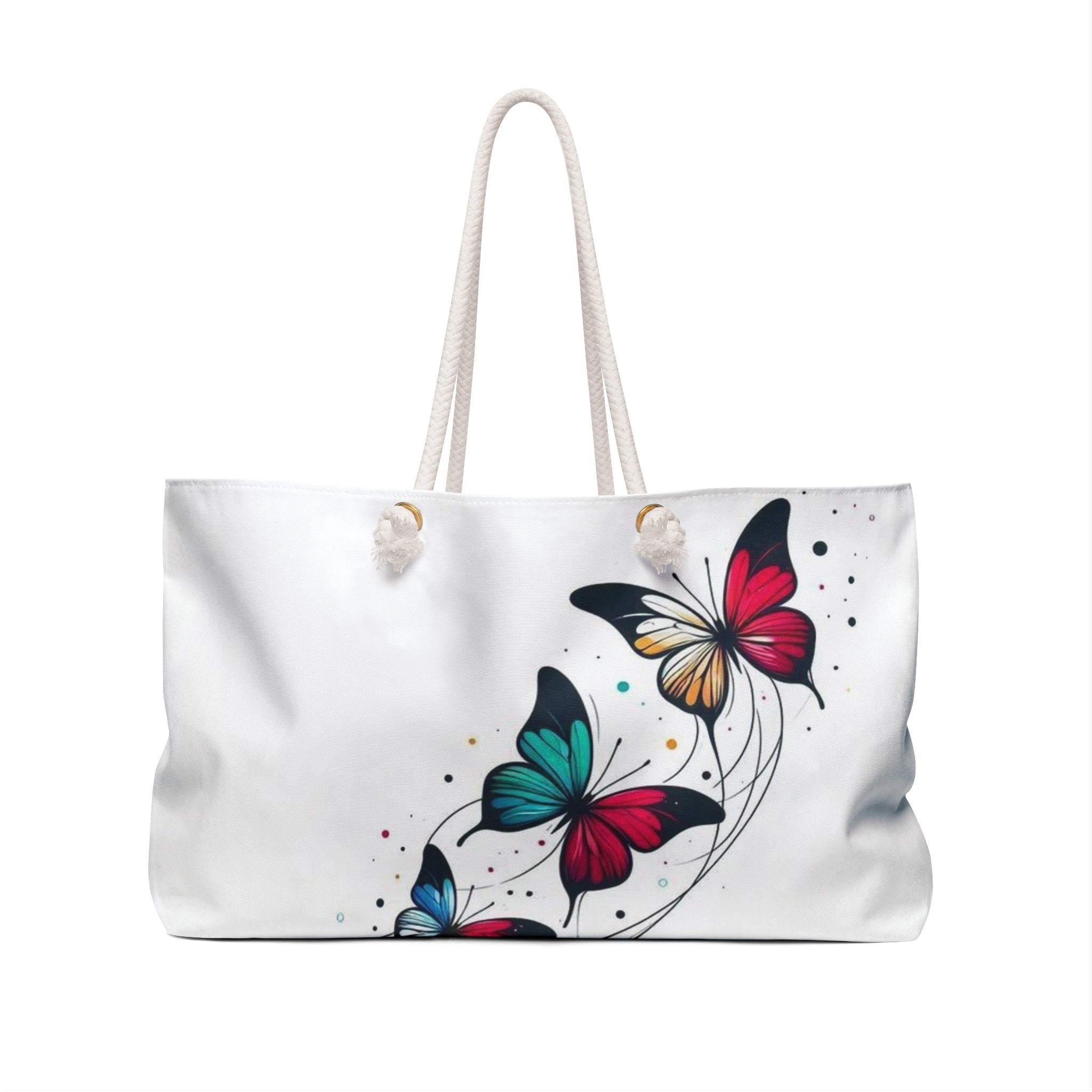 Butterfly Floral Weekender Bag — Colorful Butterfly Travel Tote