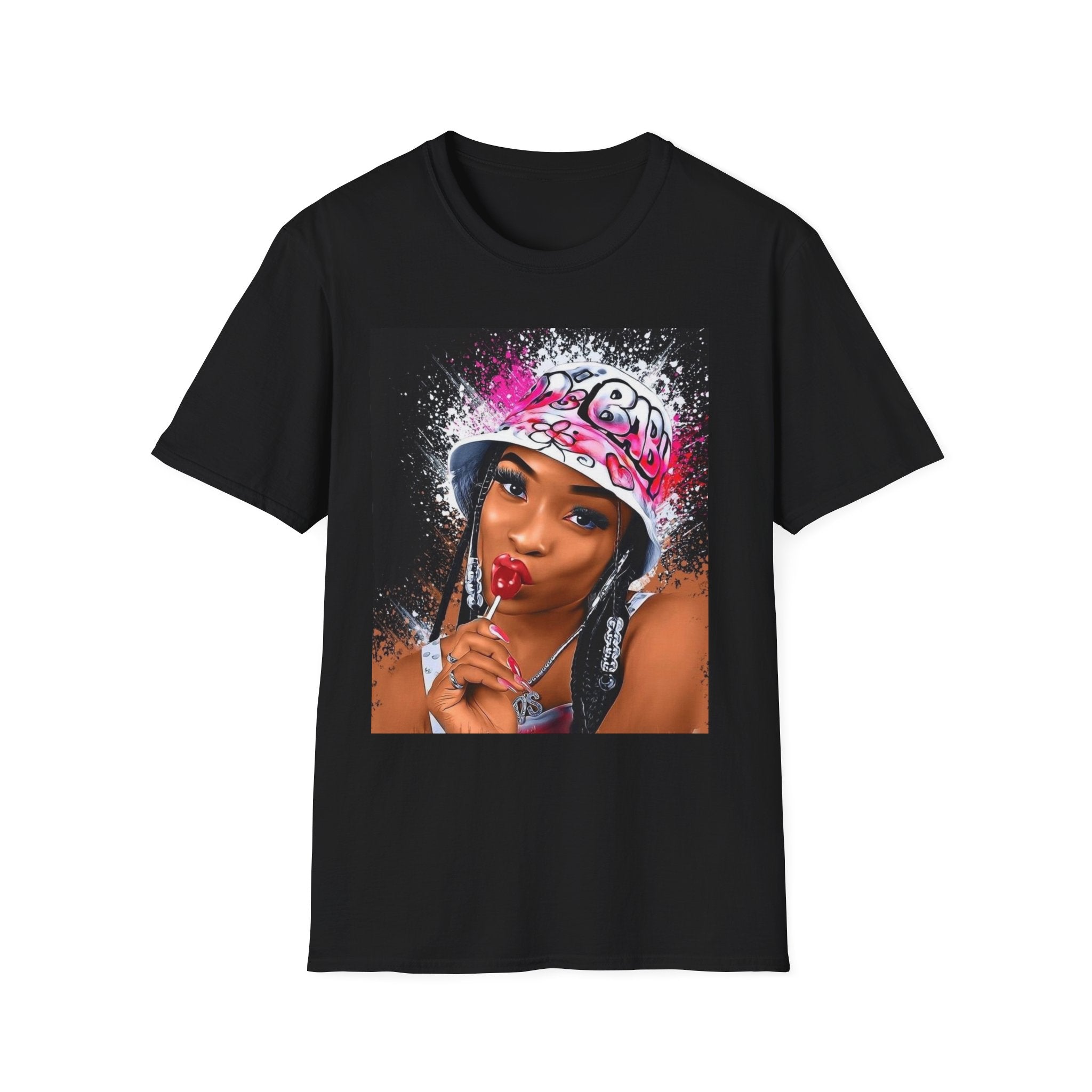 Graphic T‑Shirt — Urban Pop Art Lips & Portrait Design