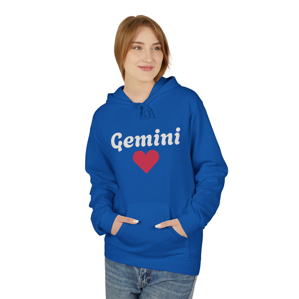 Gemini Heart Hoodie — Floral Zodiac Women’s Astrological Pullover
