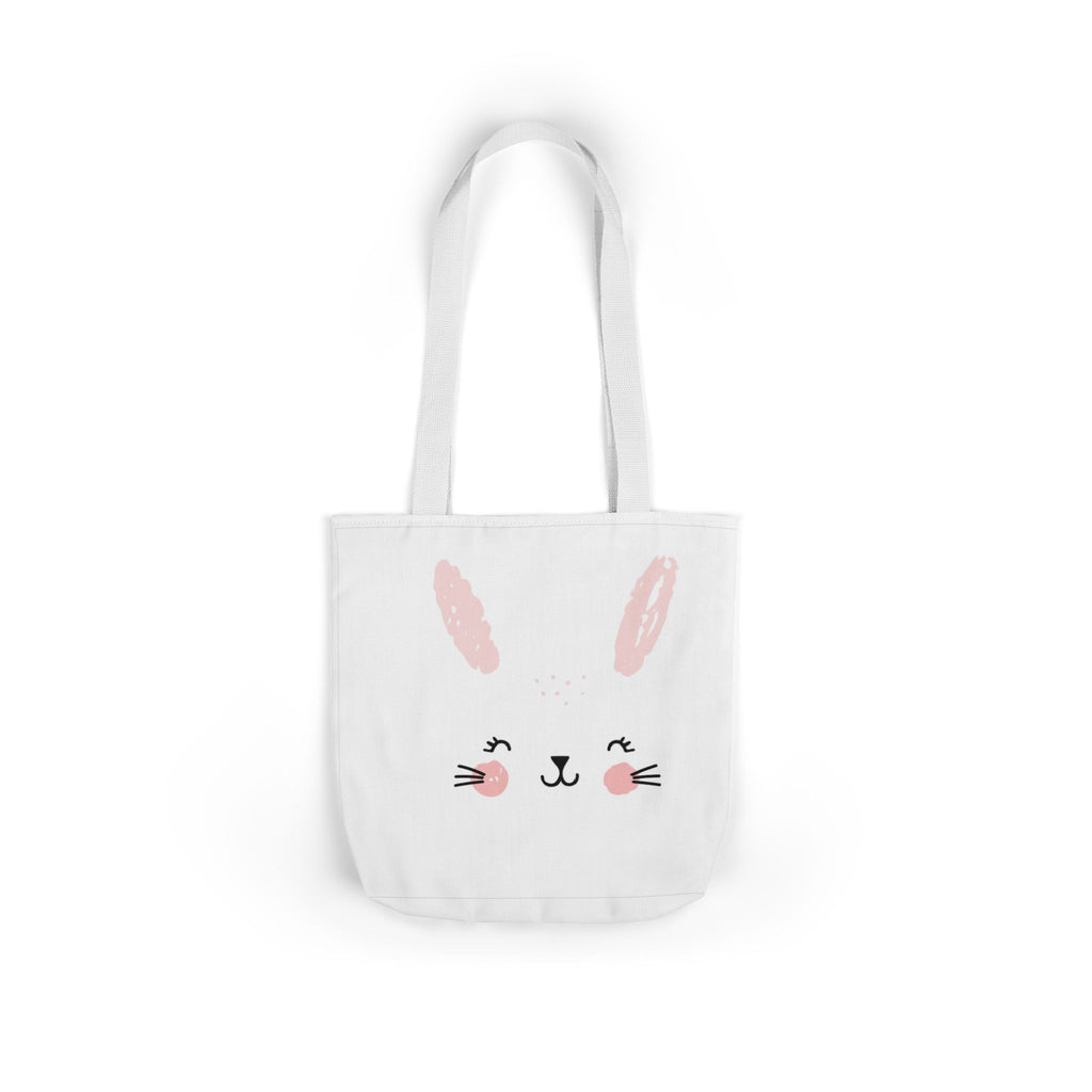 Cute Pink Bunny Face Canvas Tote Bag — Easter Bunny Grocery & Gift Tote