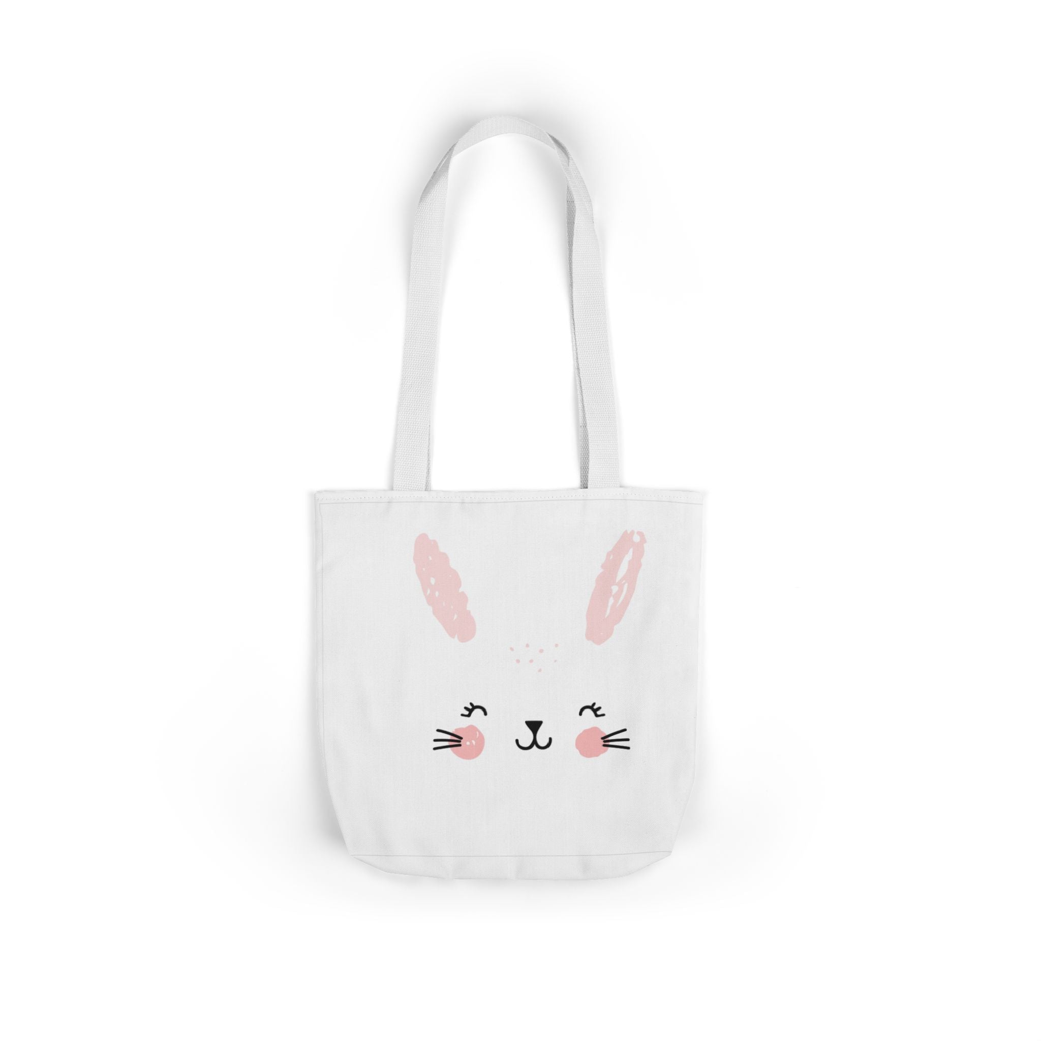Cute Pink Bunny Face Canvas Tote Bag — Easter Bunny Grocery & Gift Tote
