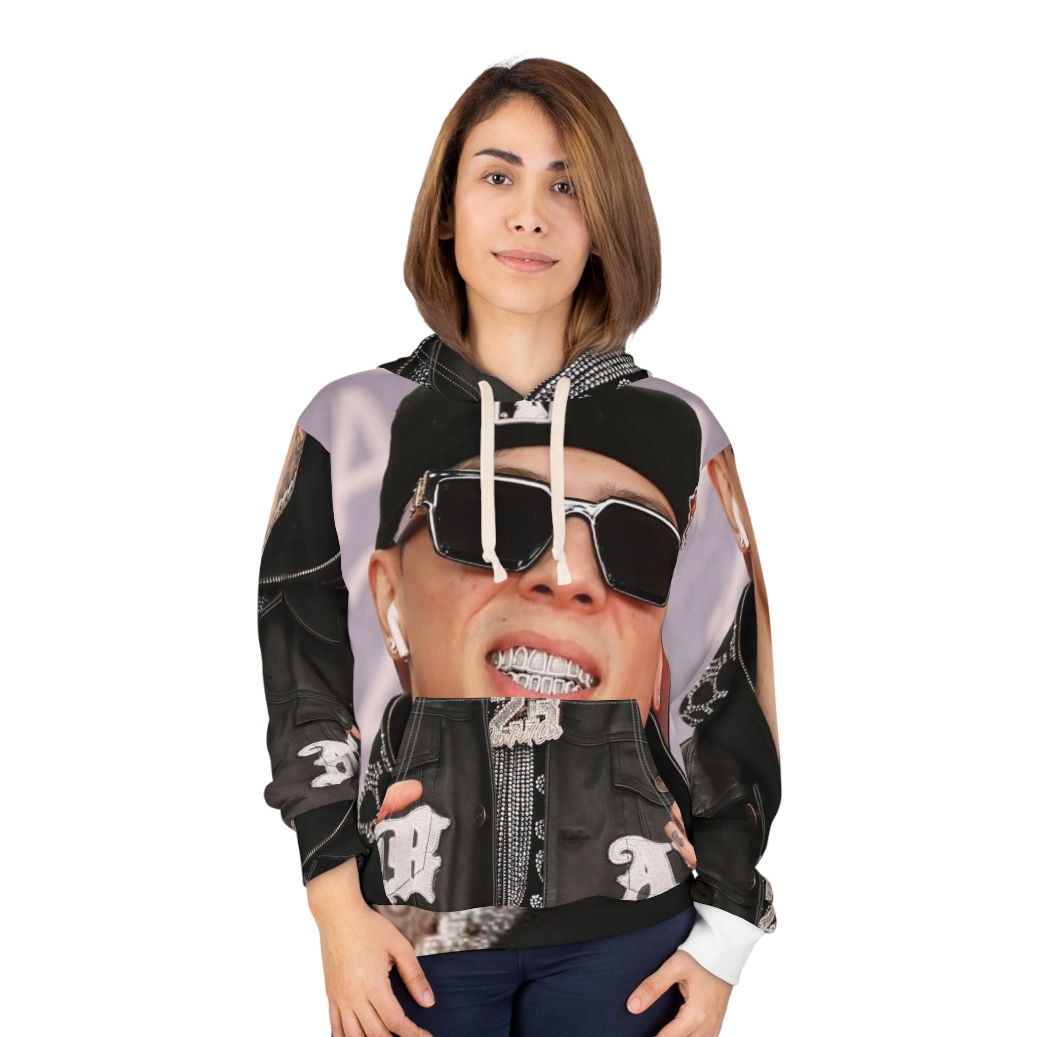 All-Over Print Graphic Hoodie — Celebrity Photo Collage Design