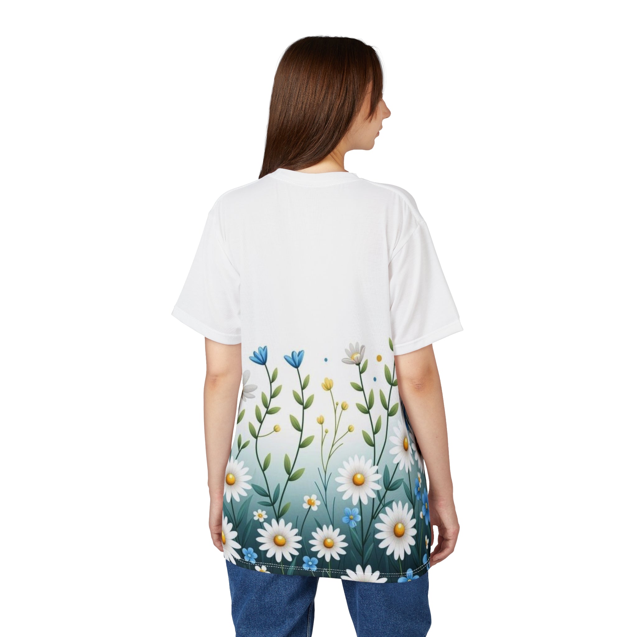 Daisy Meadow Floral Tee — All-Over Print
