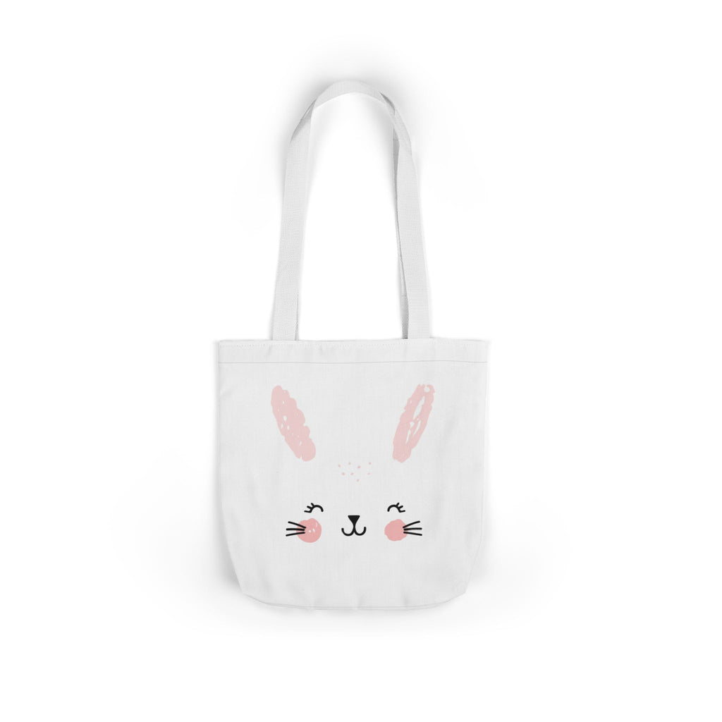 Cute Pink Bunny Face Canvas Tote Bag — Easter Bunny Grocery & Gift Tote