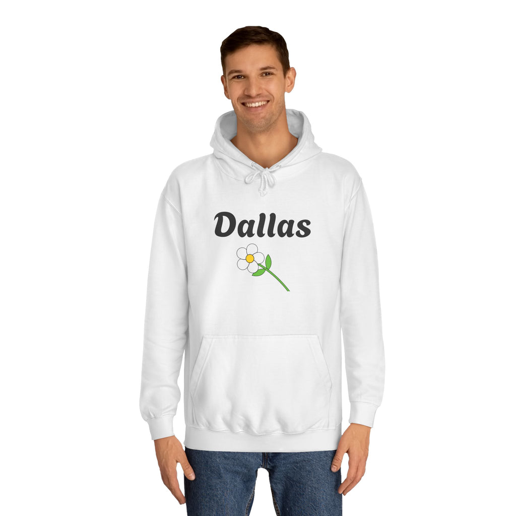 Dallas Floral Hoodie — "Dallas" Text with Daisy & Back Number 77