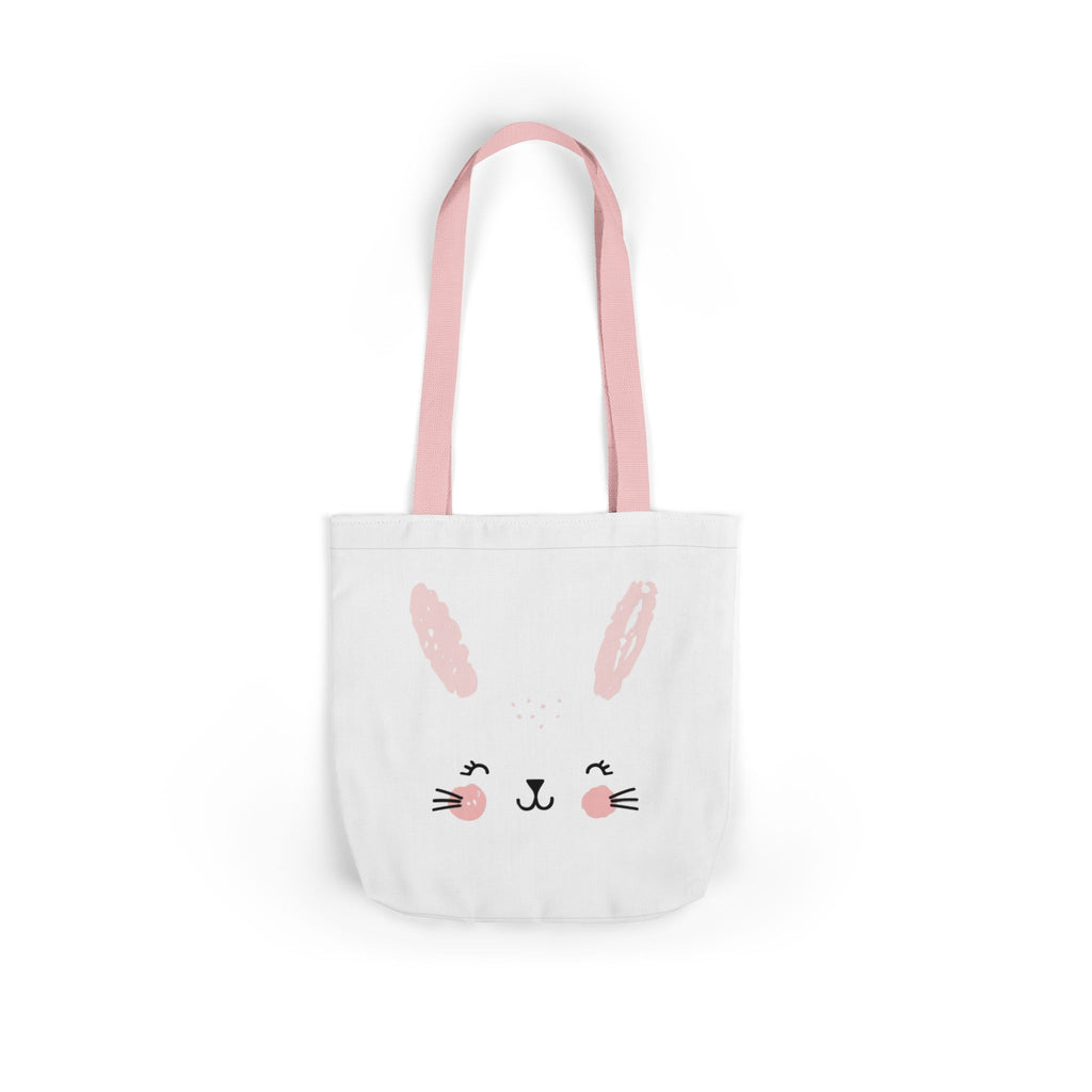 Cute Pink Bunny Face Canvas Tote Bag — Easter Bunny Grocery & Gift Tote