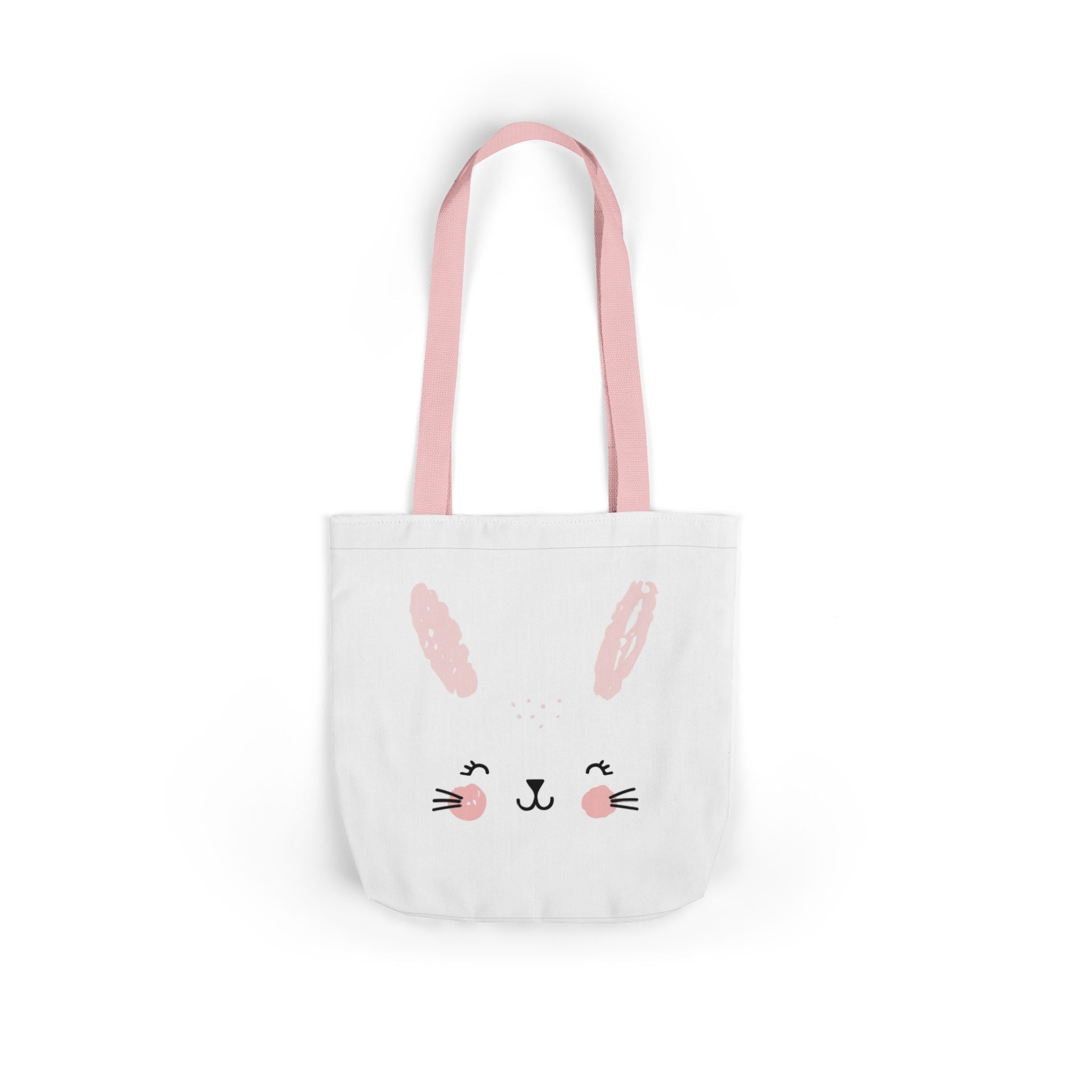 Cute Pink Bunny Face Canvas Tote Bag — Easter Bunny Grocery & Gift Tote