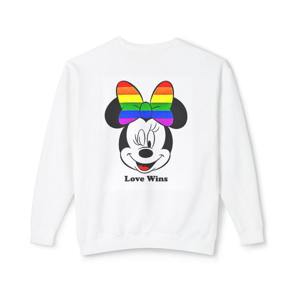 Pride Love Is Love Sweatshirt — Rainbow Daisy & Minnie ‘Love Wins’ Crewneck