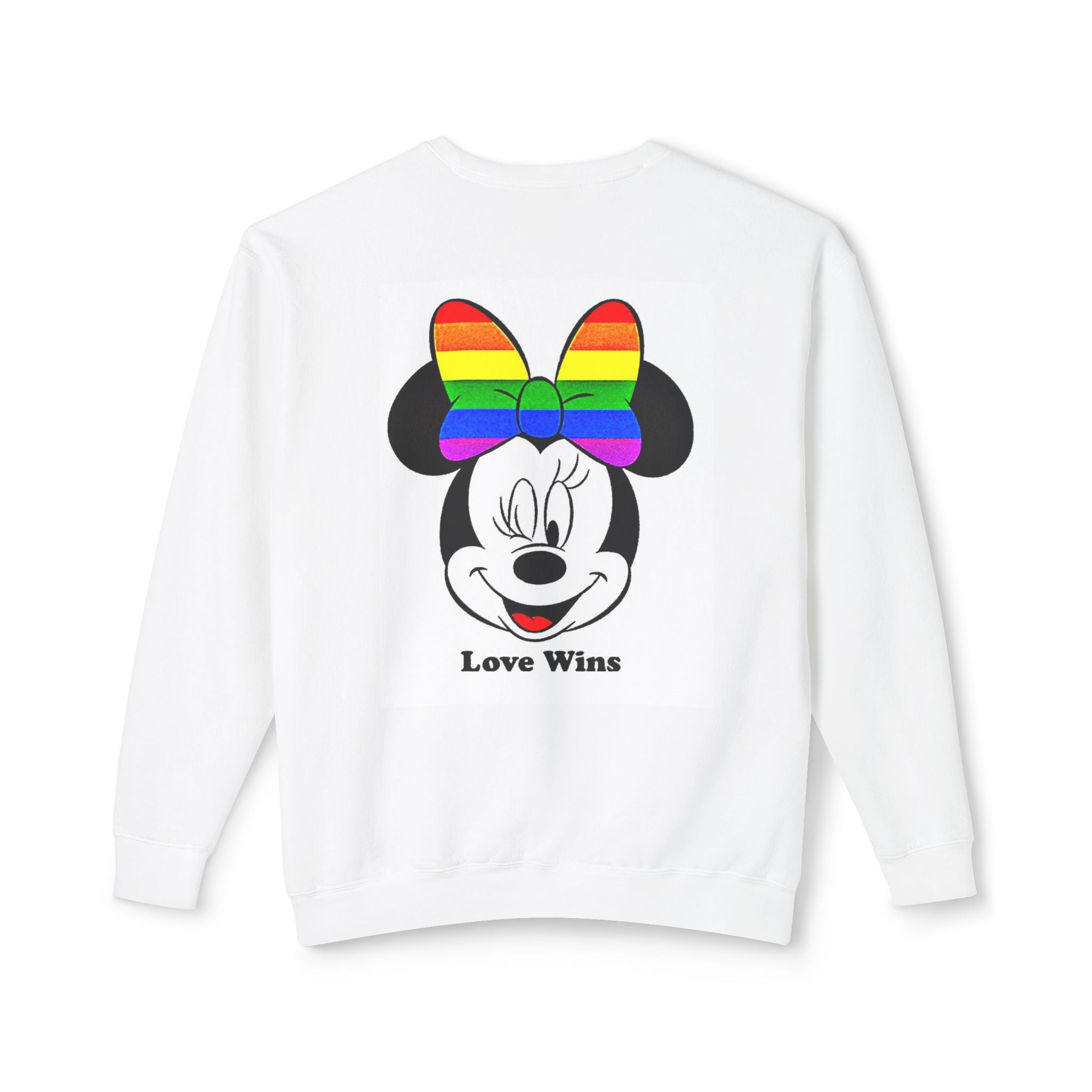 Pride Love Is Love Sweatshirt — Rainbow Daisy & Minnie ‘Love Wins’ Crewneck