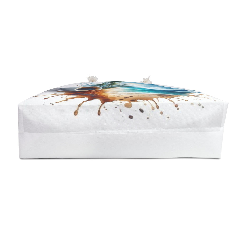 Beach Scene Weekender Bag — Coastal Coffee & Flip-Flop Travel Tote