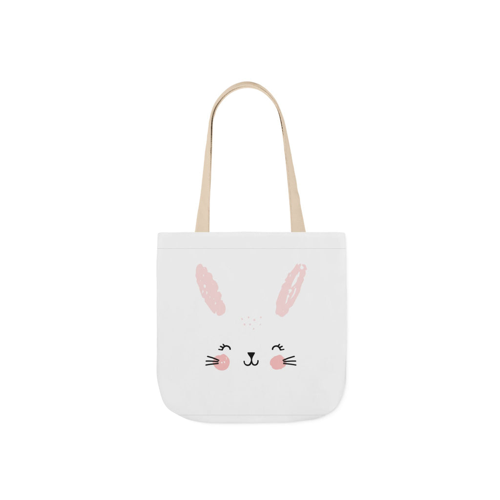 Cute Pink Bunny Face Canvas Tote Bag — Easter Bunny Grocery & Gift Tote