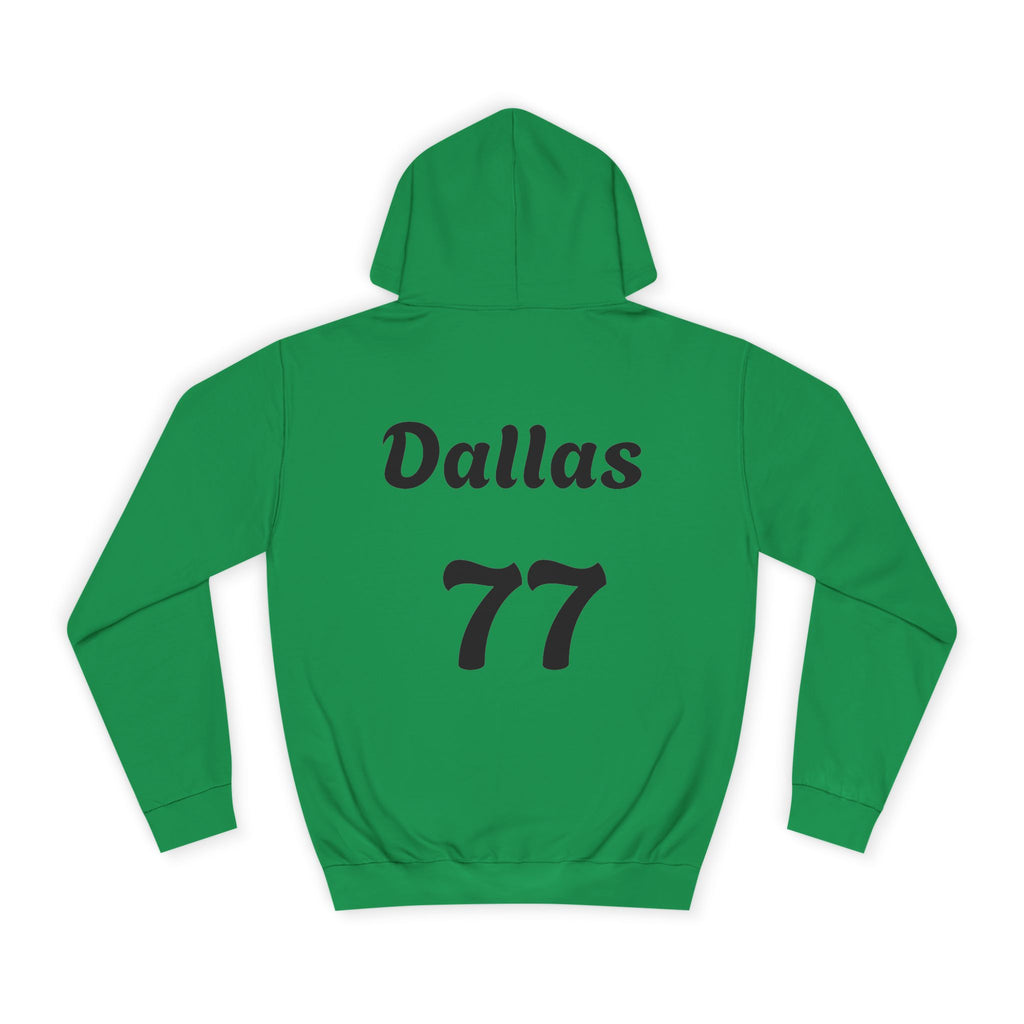 Dallas Floral Hoodie — 'Dallas' Script with Daisy & Back Number 77