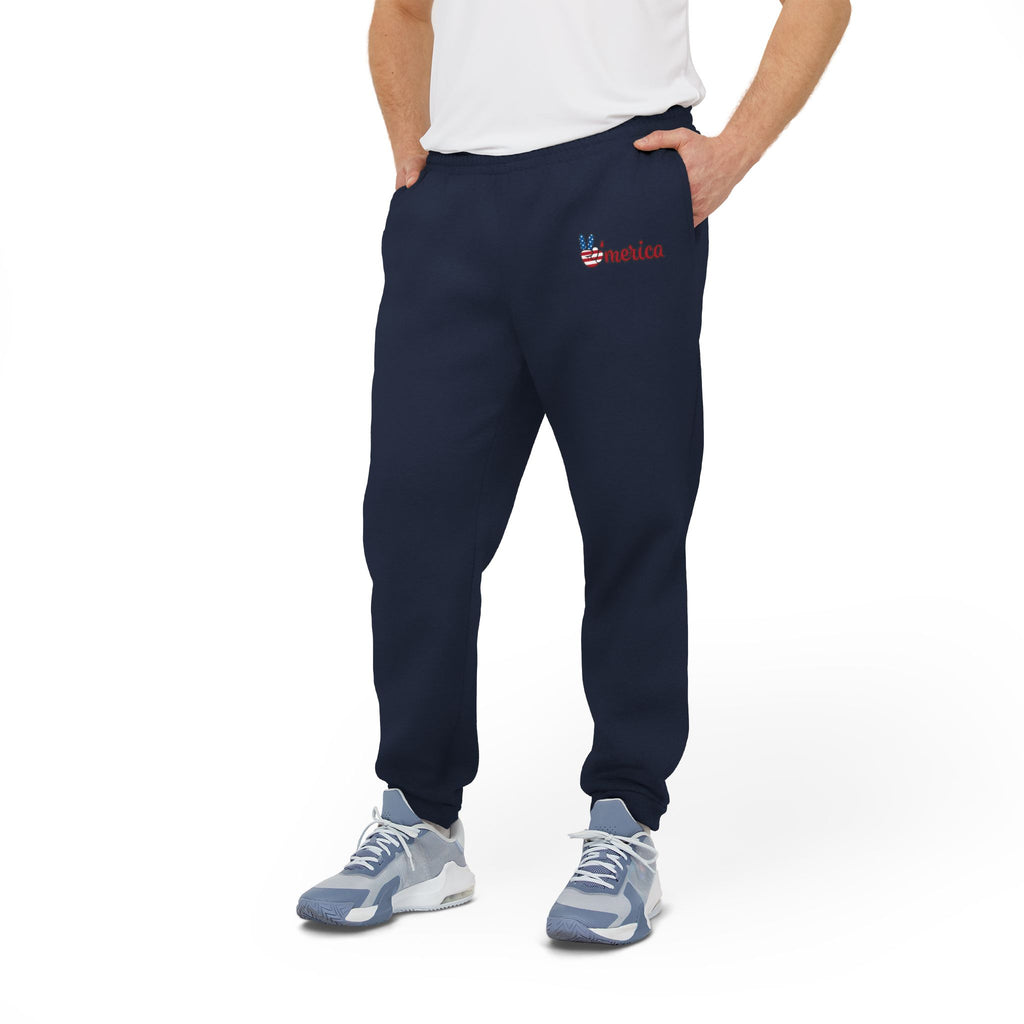 Fleece Joggers — Grey Cozy Athletic Sweatpants with Small Logo