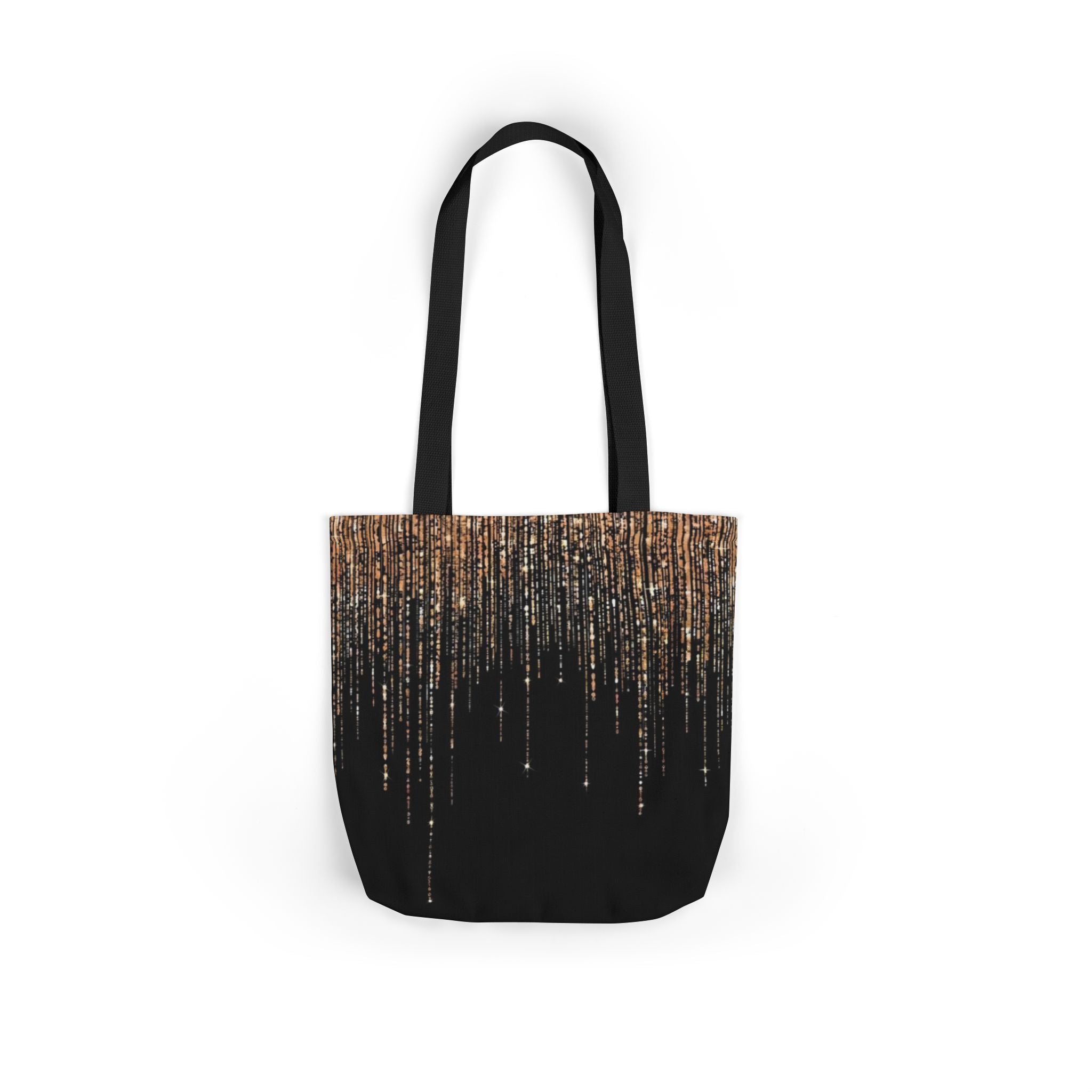 Canvas Tote — Gold Sparkle Drip Design