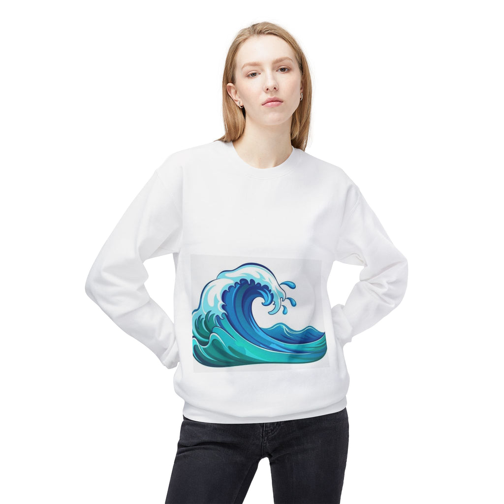 Crewneck Sweatshirt — Ocean Wave Beach Art Pullover