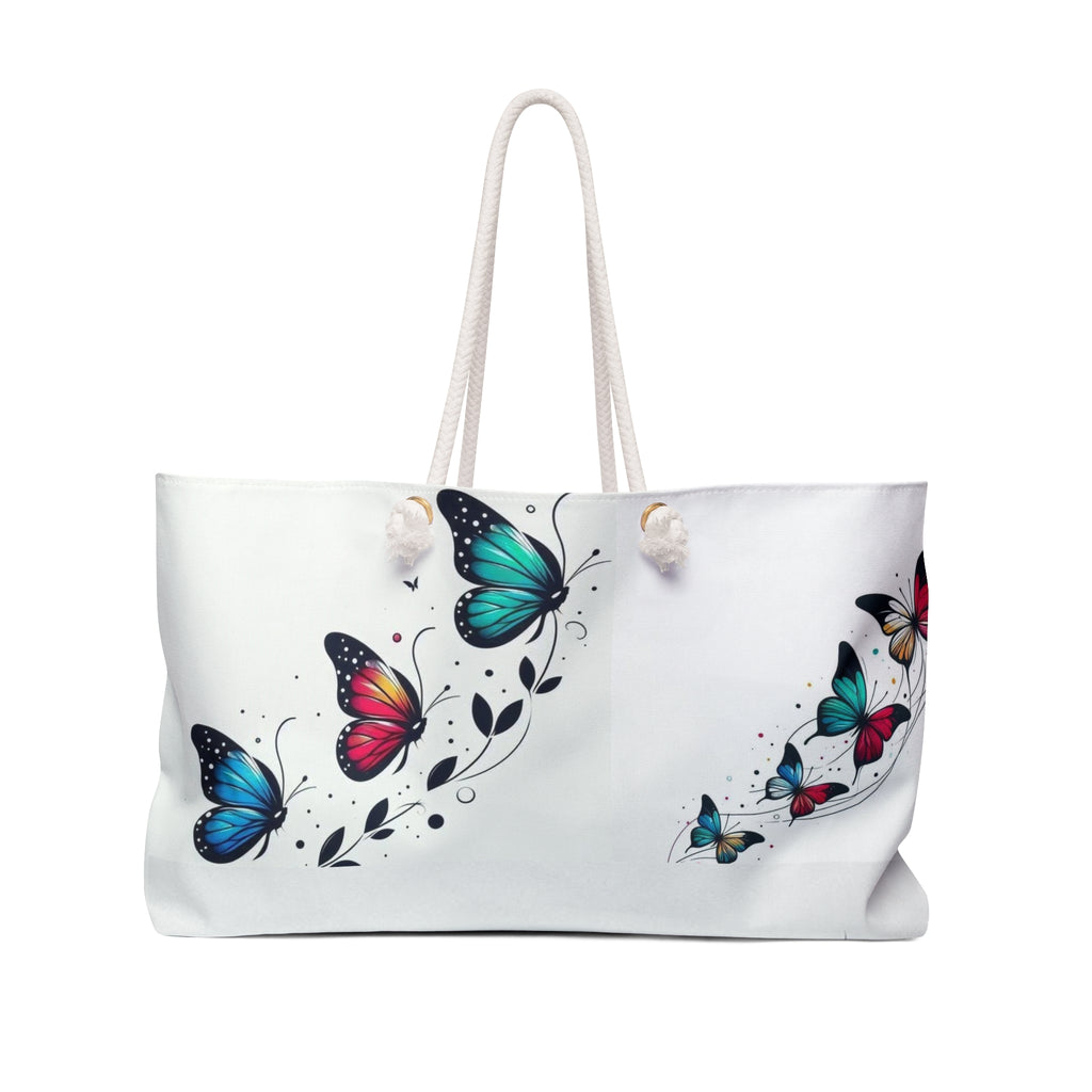 Butterfly Floral Weekender Bag — Colorful Butterfly Travel Tote