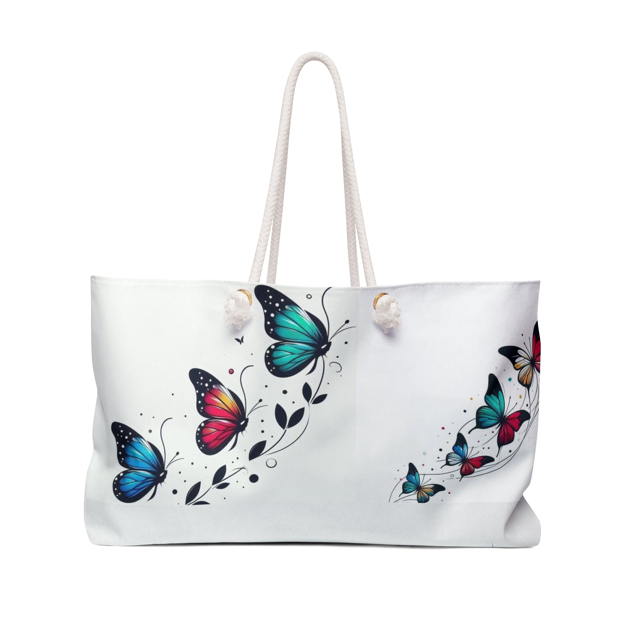 Butterfly Floral Weekender Bag — Colorful Butterfly Travel Tote