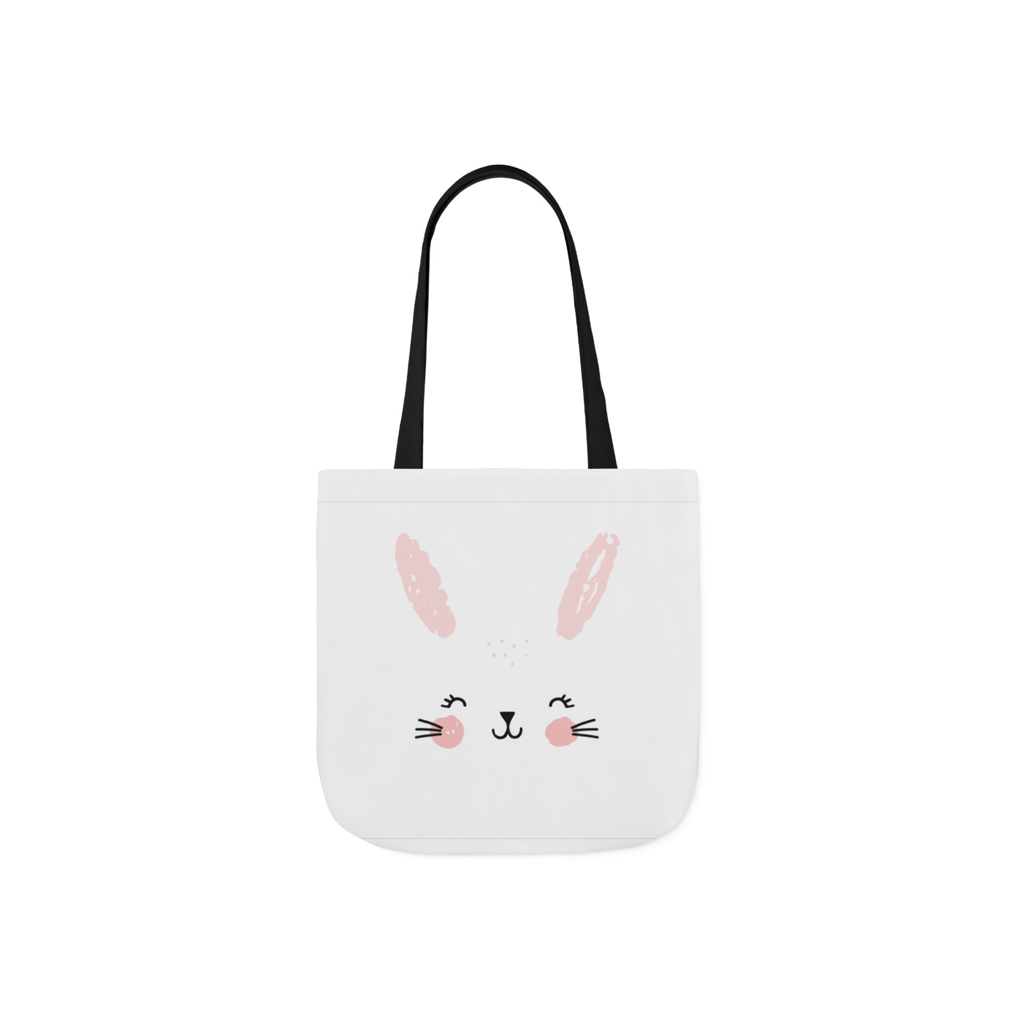 Cute Pink Bunny Face Canvas Tote Bag — Easter Bunny Grocery & Gift Tote