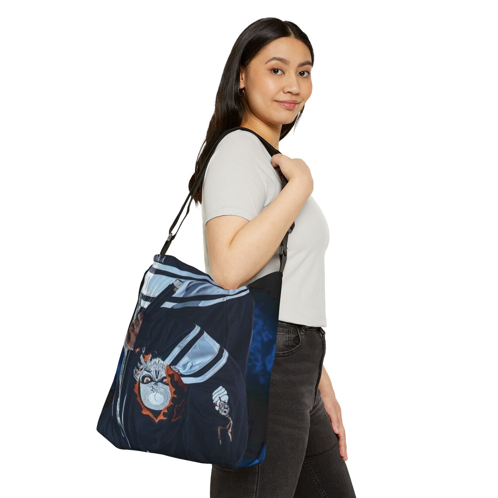 Adjustable Tote Bag - Blue Night Music Portrait Design