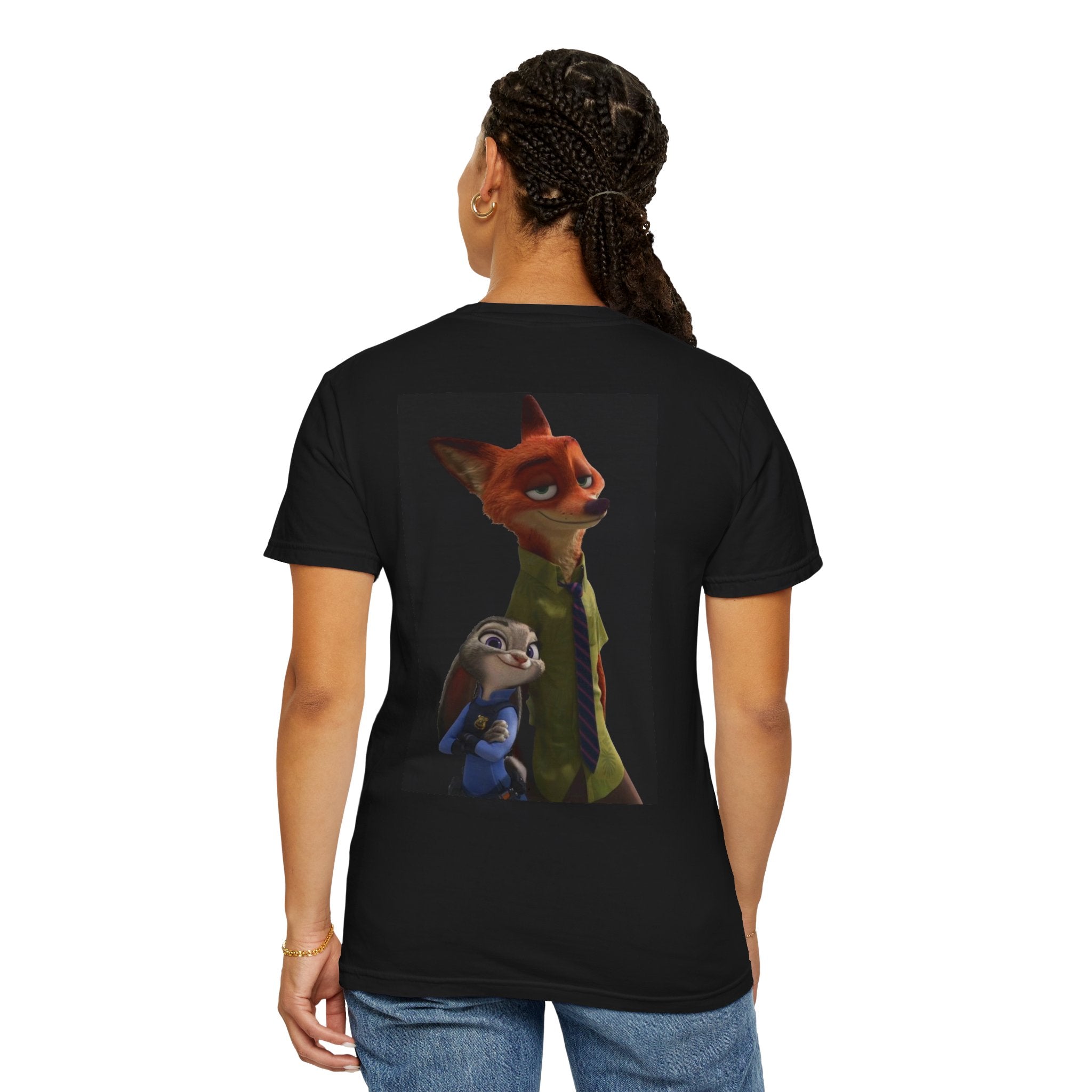 Animated Fox & Bunny Graphic T-Shirt — Cute Cartoon Character Tee