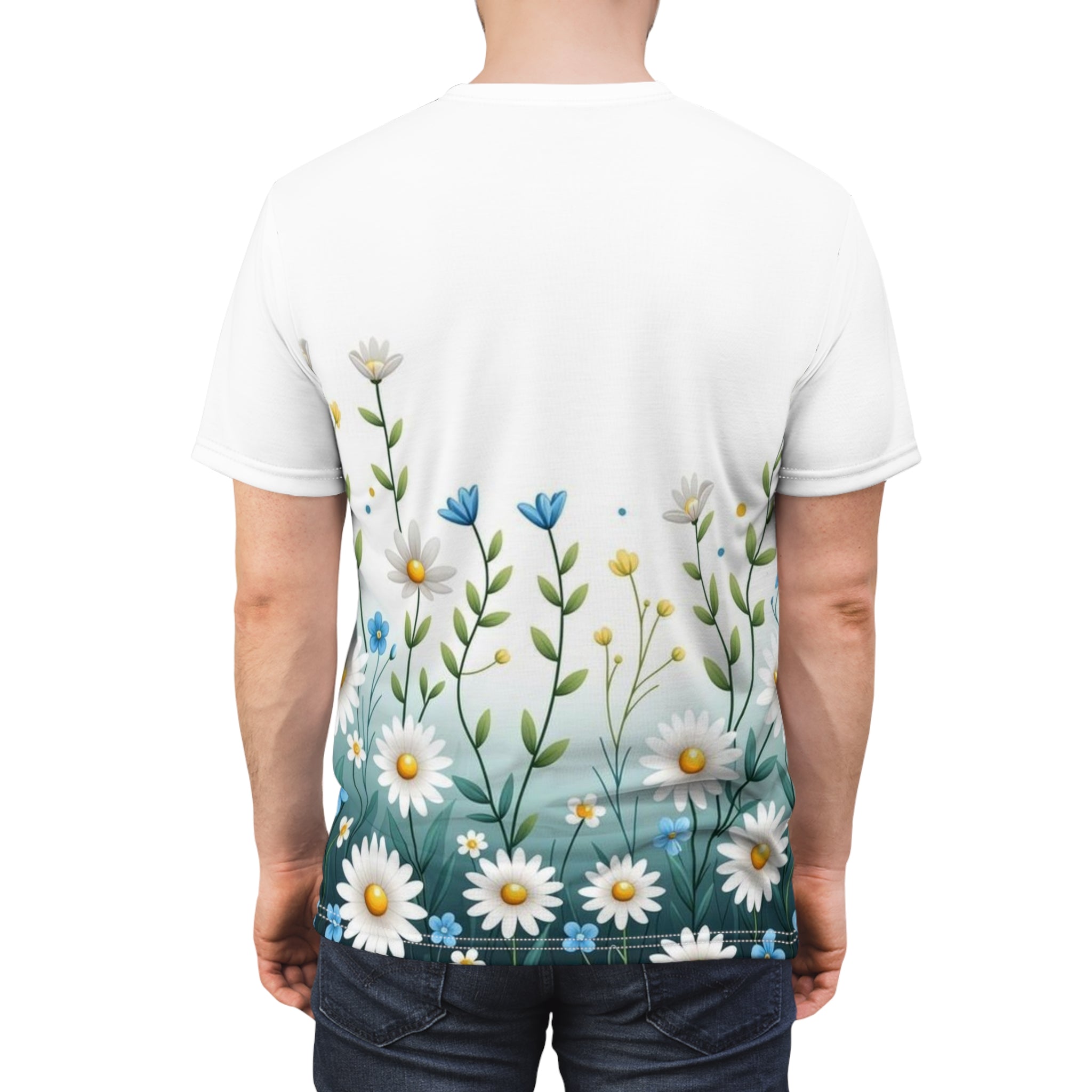 Daisy Meadow Floral Tee — All-Over Print