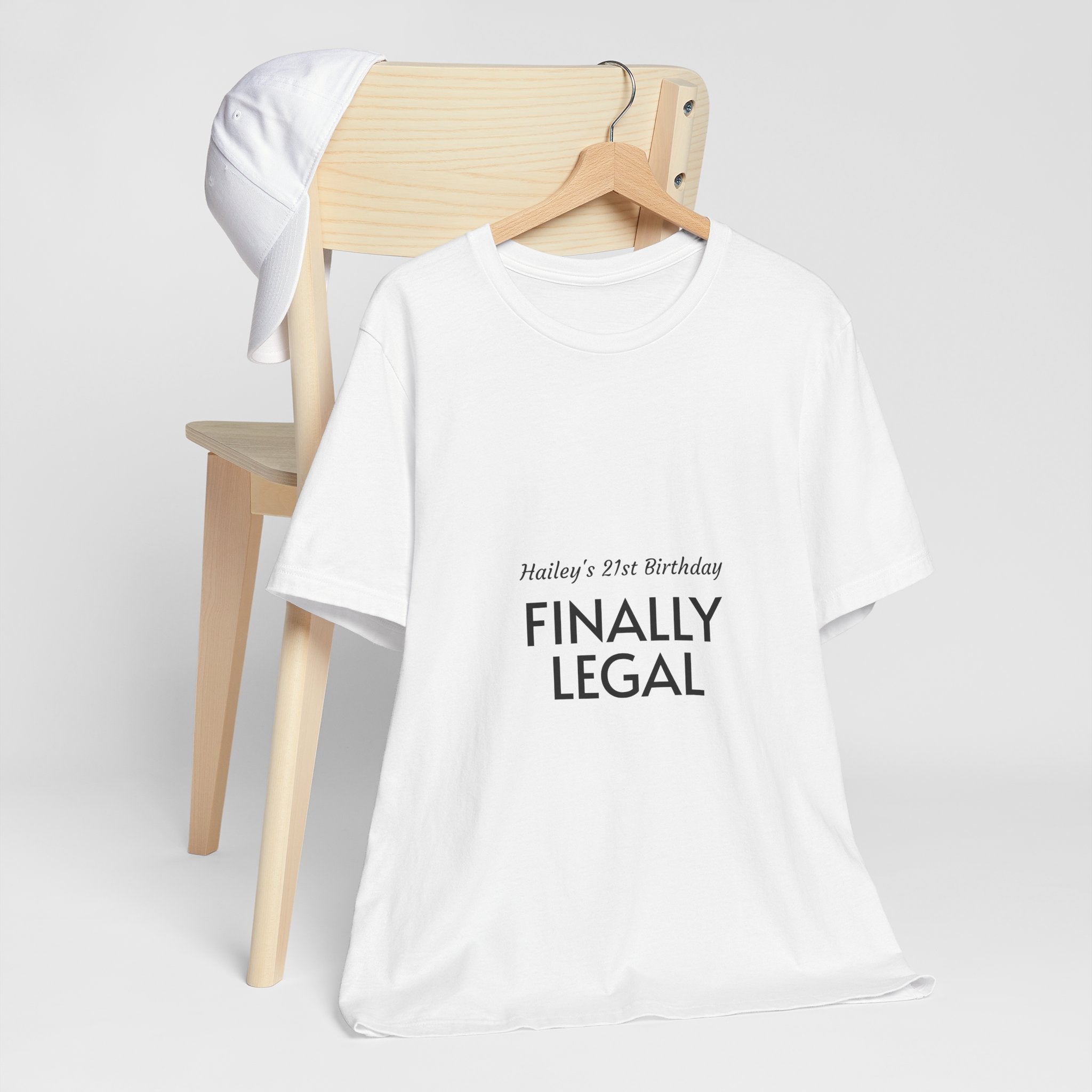 Finally Legal 21st Birthday Tee — Floral Butterfly Back Graphic T-Shirt