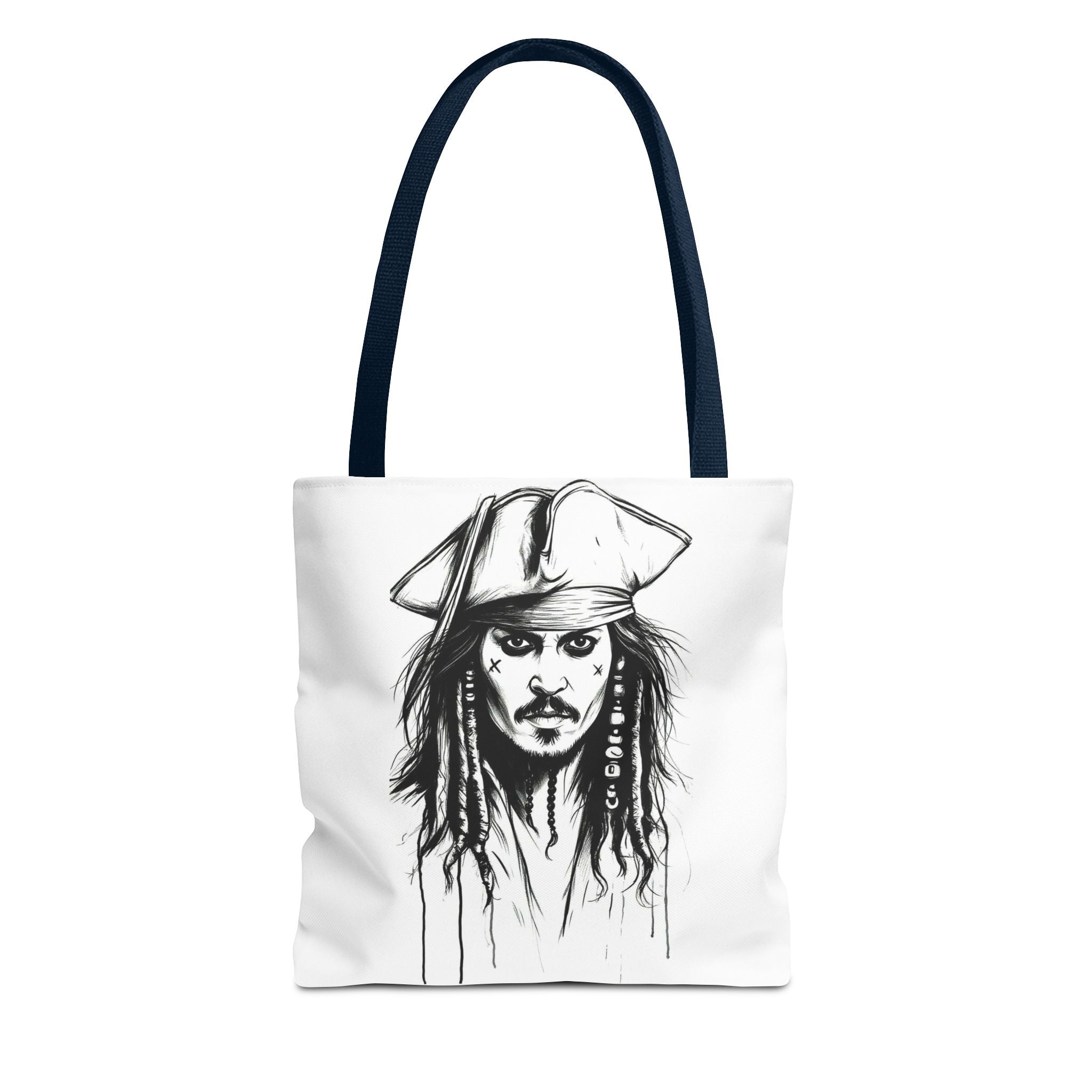 Artistic Pirate Skull Tote Bag — Gothic Sketch Tote for Fans