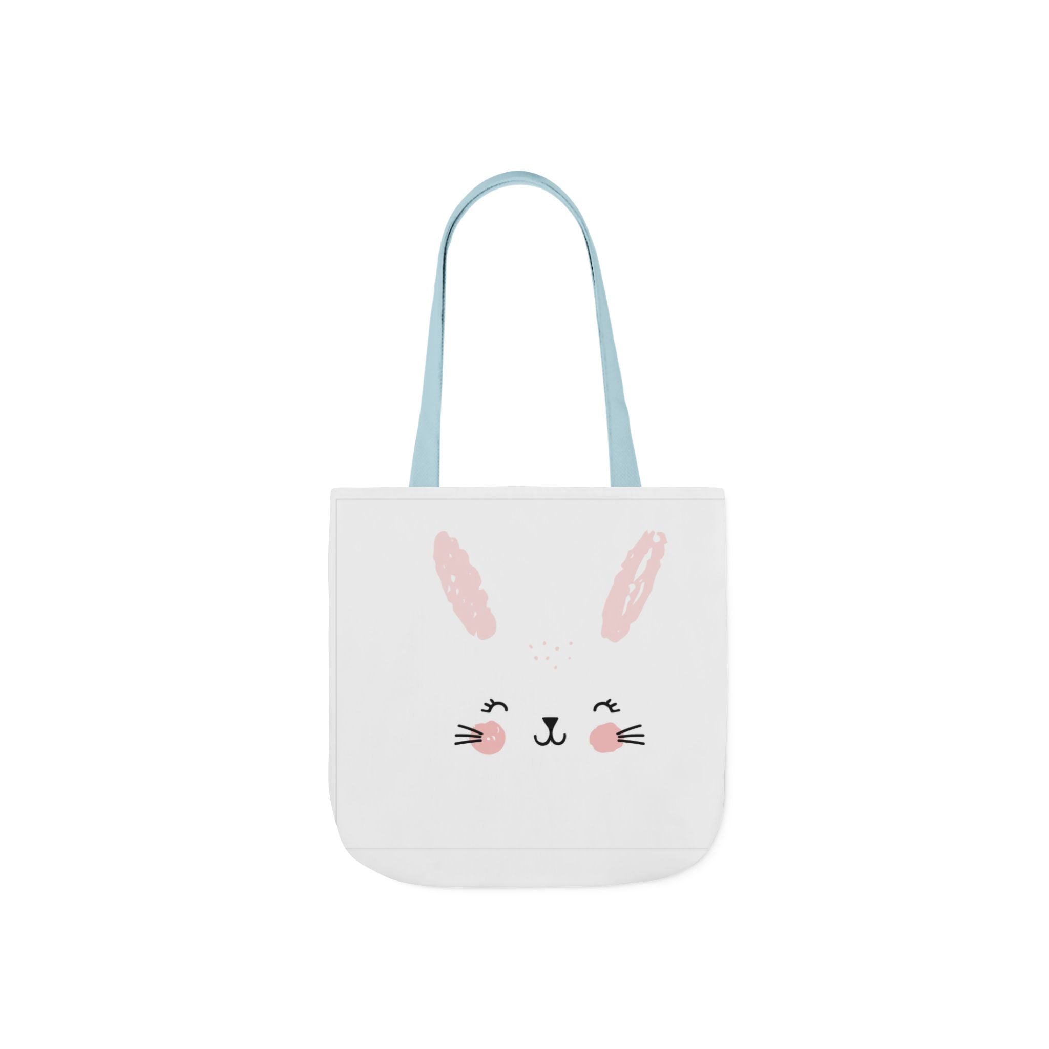 Cute Pink Bunny Face Canvas Tote Bag — Easter Bunny Grocery & Gift Tote