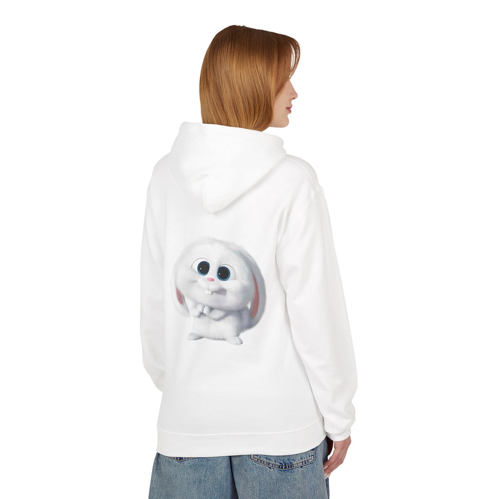 Cute Bunny Carrot Hoodie — Adorable White Rabbit Graphic Pullover