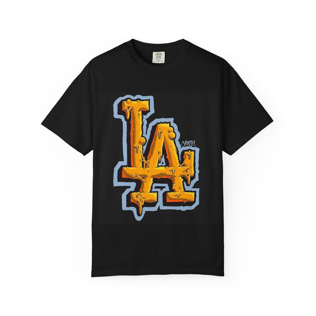 LA Graffiti Logo T-Shirt — Bold Streetwear Tee with Tropical Adidas Trefoil Graphic