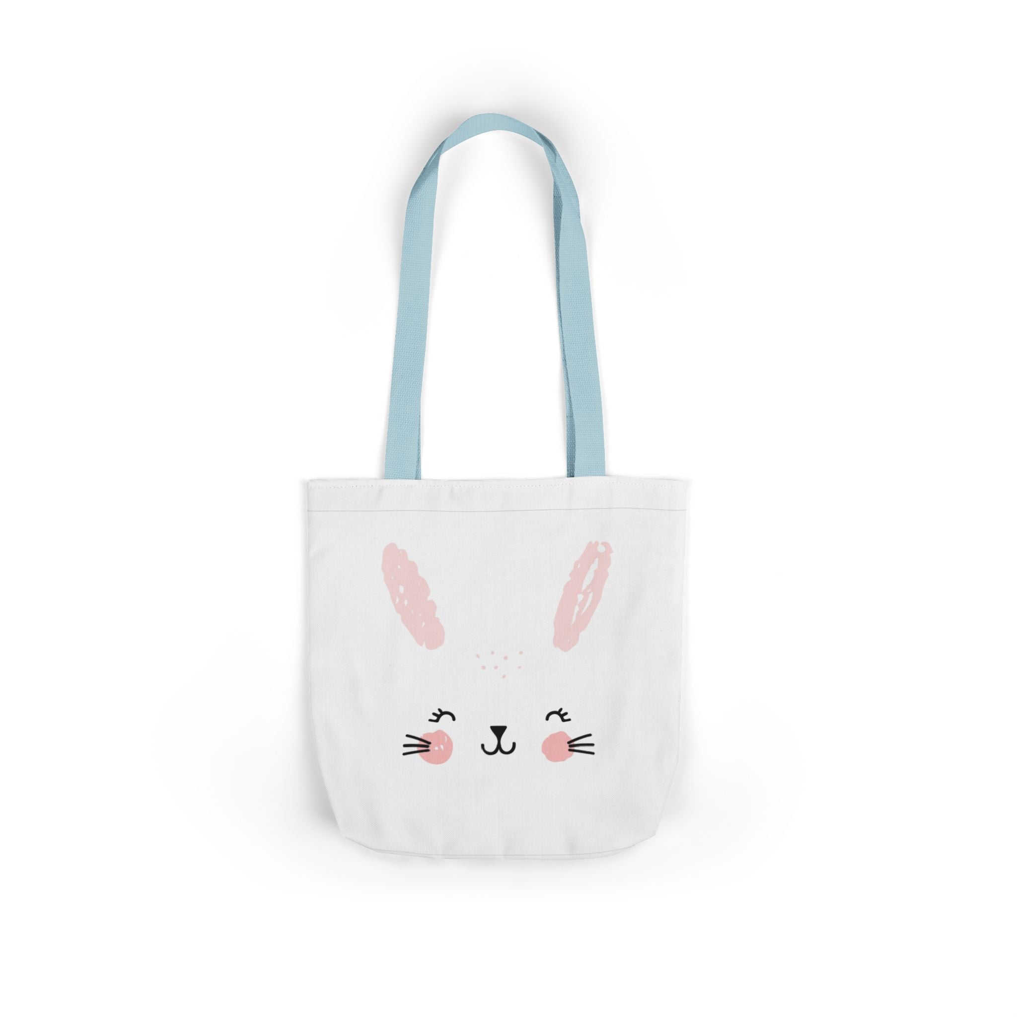 Cute Pink Bunny Face Canvas Tote Bag — Easter Bunny Grocery & Gift Tote