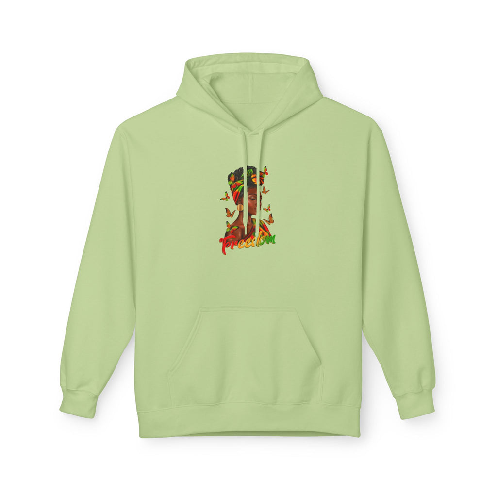 Freedom Afrocentric Hoodie — Woman with Headwrap & Butterflies